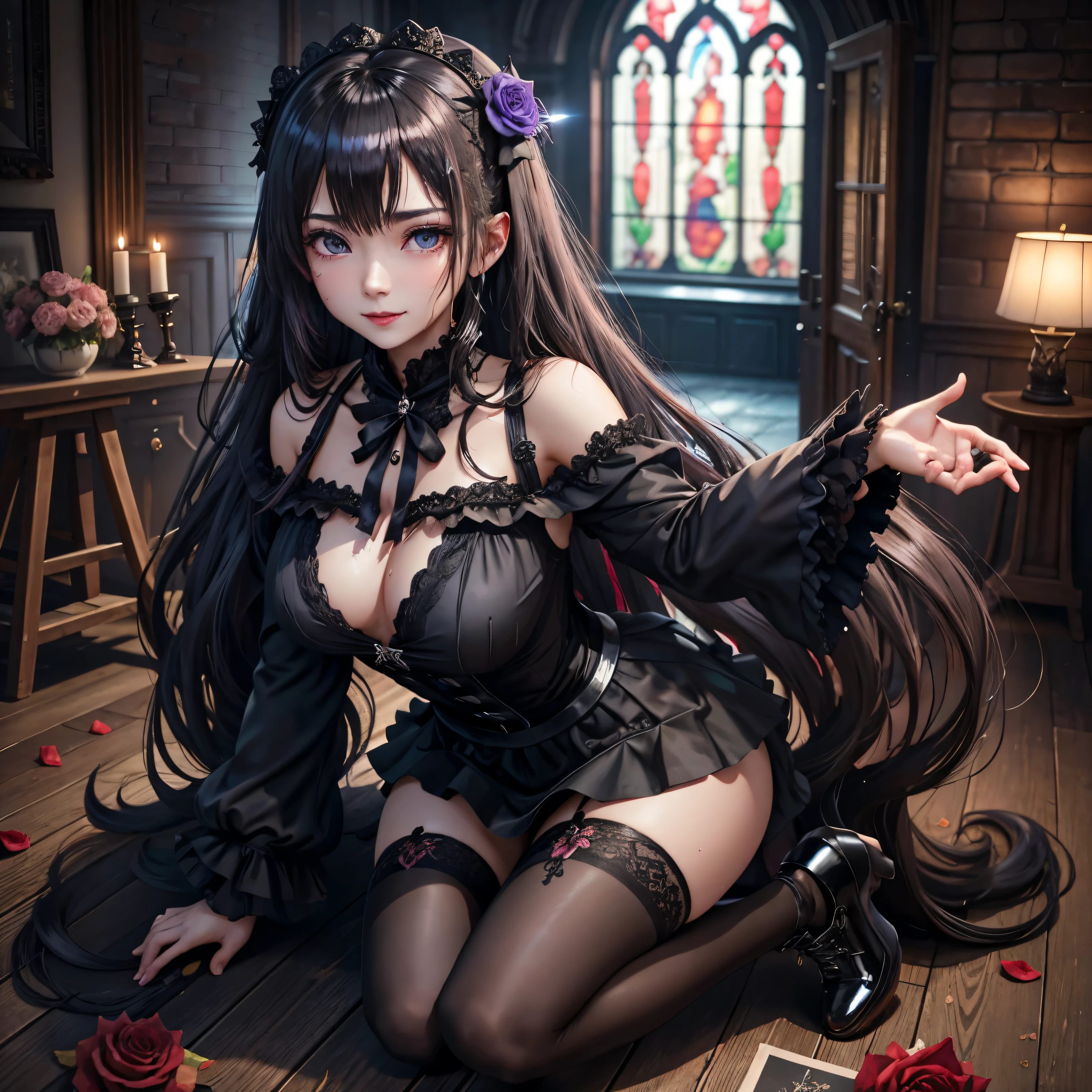 Hard Dark Gothic Makeup、Insanity、deep night sky、horror、black dark eyeshadow、cry、grieve、Good skin glow、dark gothicメイク、dark smile、restless palace、fragrant beauty、22 years ago、lure、Expression of intense sexual pleasure、embarrassed look、dark gothic、lewd expression、debris flies、highest quality、Browse 5 books、Expression of sexual pleasure in suffering、drunk face、purple maid outfit、Mysterious、Noble、A face that is holding back the toilet、super sexy、loving smile、twin tail hair、jet black ruffle skirt、right blue eye, left eye is red、Gothic Mode bed covered with roses、Super bewitching pose、stick out your butt、platform heel shoes、dark makeup、black lipstick、Stained glass、black metal world、open your legs loosely、make the world beautiful、sit on a bed of roses、gothic ta clothing、comb hair、A little slender、silver hair、long hair straight hair、cute gothic loliress、beautiful face、elegant face、bewitching face、knee high socks、Stained glassが背景、My chest is shiny from a lot of sweat、the room is dark、goth long dress、bell sleeve、wizard sleeve、decadent look、sexually excited look、part of hair、mode、Gothic Mode、Glossy thighs wet with water、Thighs wet and shiny with oil、Background of a room full of roses、sad expression、Rose Maiden、embroidery is pink、The costume has pink embroidery、thigh high socks、kneel down、Place your knees on the floor、knee high socks、Her thighs shine with a lot of sweat.、kneel down、I's body is wet and shiny、Lots of glitter on the thighs、I'I am sweating a lot、A lot of sweat and stickiness on the thighs、Sweat glistens on my thighs, The whole body is sweaty and shiny、pretty sweaty、My thighs are sweaty、I thighs are so wet、I sweat a lot and my thighs are shiny.、A large amount of sweat shines all over the body、kneel down、From right arm to crotch、、spread your legs wide、slender body、gentle expression、masturbation behavior、deep black eyeshadow、despicable act、Stained glassと薔薇背景、wearing black underwear、black panties、thighs are a little thin、duo、female couple、I have lesbian friends、Are standing、standing position、
