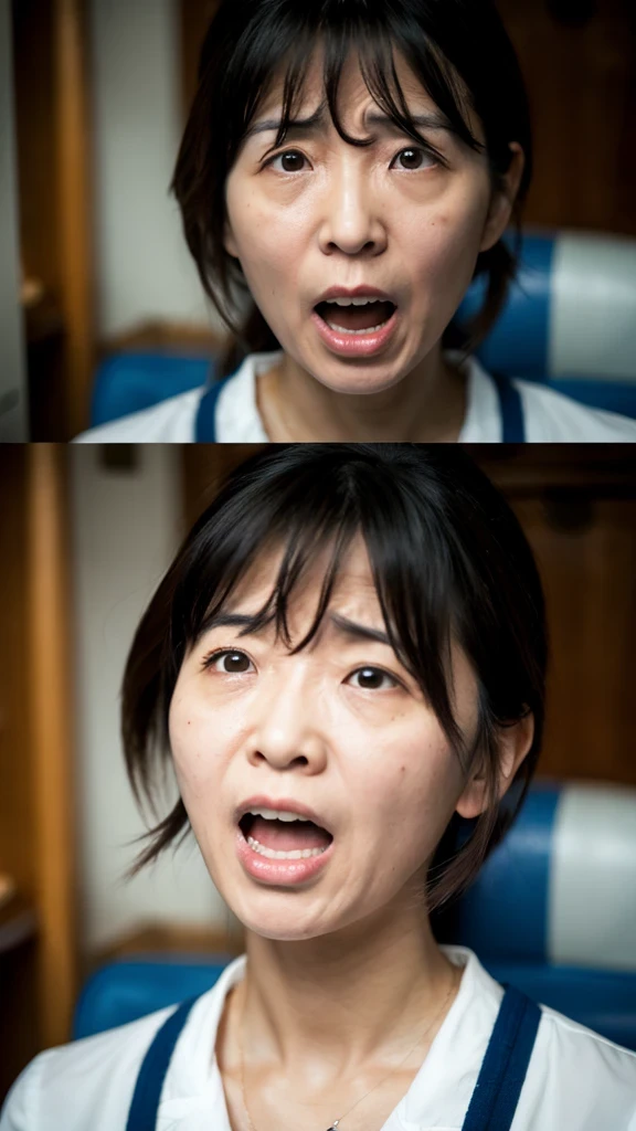 36 years old woman, Mouth open and sad