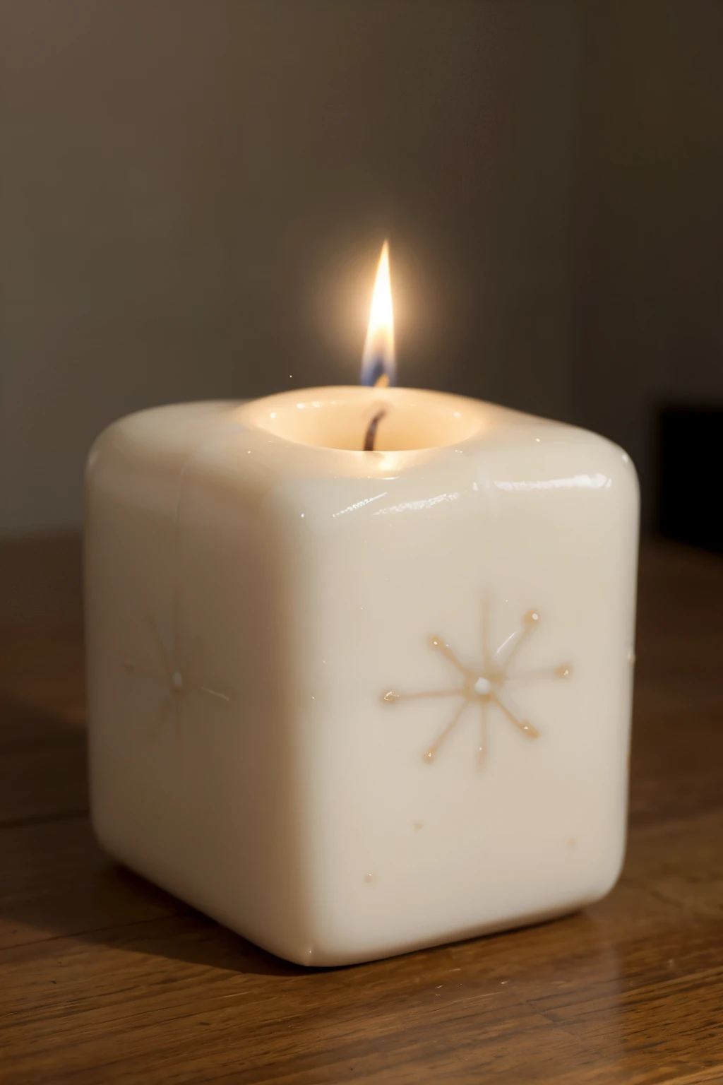 ((best quality)), ((masterpiece)), (detailed), candle on cube
