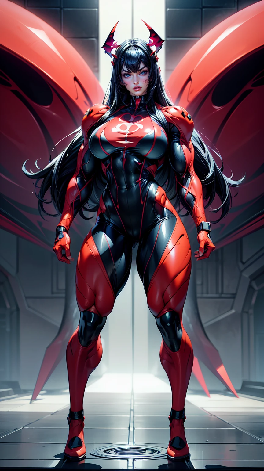 Cinematic, clear facial features and insanely detailed, the image captures the essence of (1 girl), (megan fox:1.25), (latex bodysuit:1.25), (carnage skinless muscle:1.25), (1 super muscular undead skinless succubus with gigantic horns:1.25), (exposed muscles & veins everywhere:1.25), (perfect fingers:1.25) (full body pose:1.25). The color grading is beautifully done, enhancing the overall cinematic feel. Unreal Engine makes her appearance even more mesmerizing. With depth of field (DOF), every detail is focused and accentuated, drawing attention to her eyes and hair. Peak image resolution utilizing super-resolution technology ensures pixel perfection. Cinematic lighting enhances her aura, while anti-aliasing techniques like FXAA and TXAA keep the edges smooth and clean. Adding realism to the muscular bio-mecha succubus , RTX technology enables ray tracing. Additionally, SSAO (Screen Space Ambient Occlusion) gives depth and realism to the scene, the girl's presence even more convincing. In the post-processing and post-production stages, tone mapping enhances the colors, creating a captivating visual experience. The integration of CGI (Computer-Generated Imagery) and VFX (Visual Effects brings out her demonic features seamlessly . Incredible level of detail, with intricate elements meticulously crafted, the artwork hyper maximalist and hyper-realistic. Volumetric effects add depth and dimension, with unparalleled photorealism. 8k resolution rendering ensures super detailed visuals. The volumetric lighting adds a touch of magic, highlighting her beauty and aura in an otherworldly way. High Dynamic Range (HDR) tech makes the colors pop, adding richness to the overall composition. Ultimately, this artwork presents an unreal, yet stunningly real portrayal of an incredibly beautiful bio-mecha succubus girl. The sharp focus ensures that every feature is crisply defined, creating a captivating presence. (girl face:1.45)