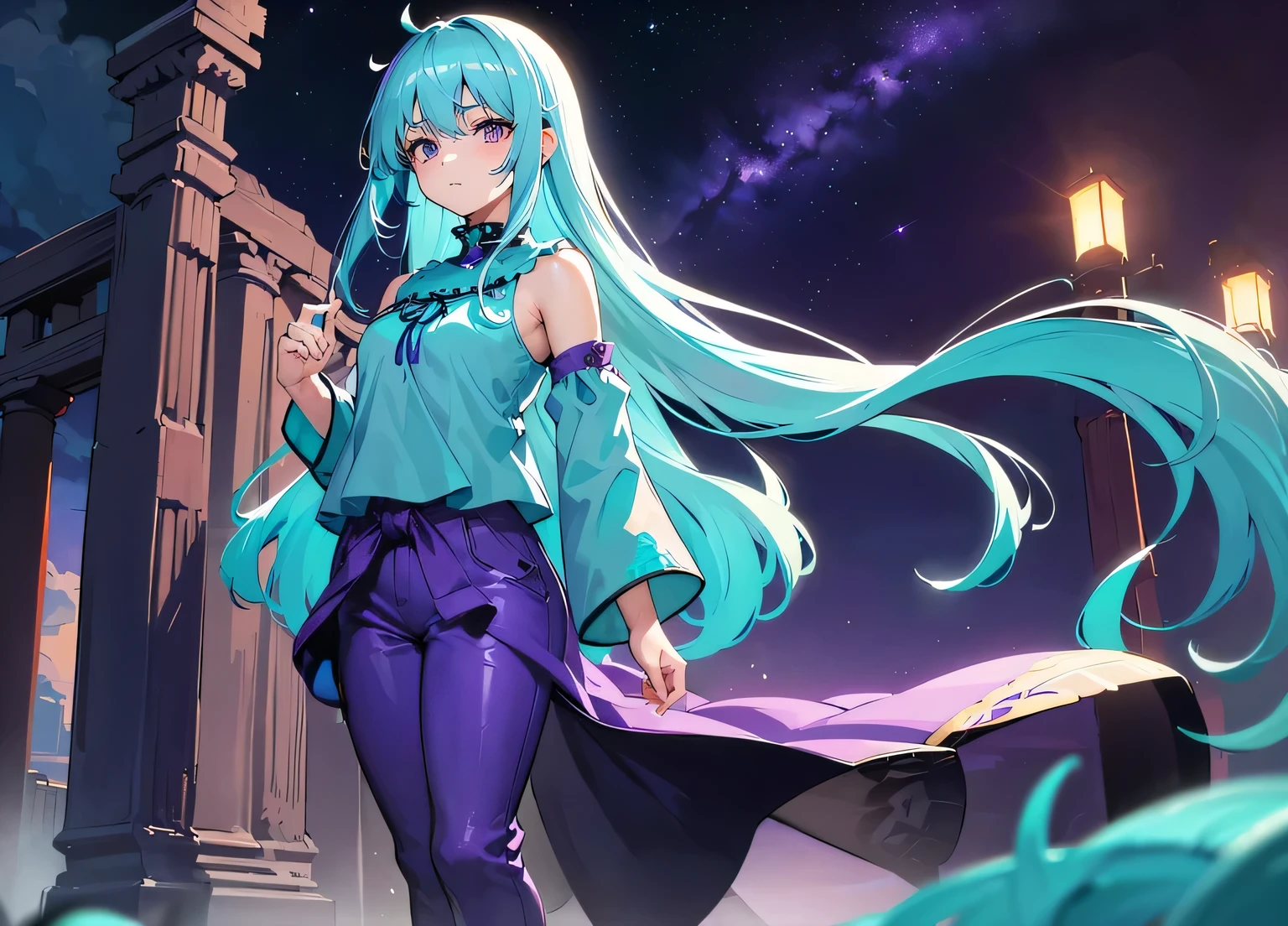 A close up of a person with long hair and a cape - SeaArt AI