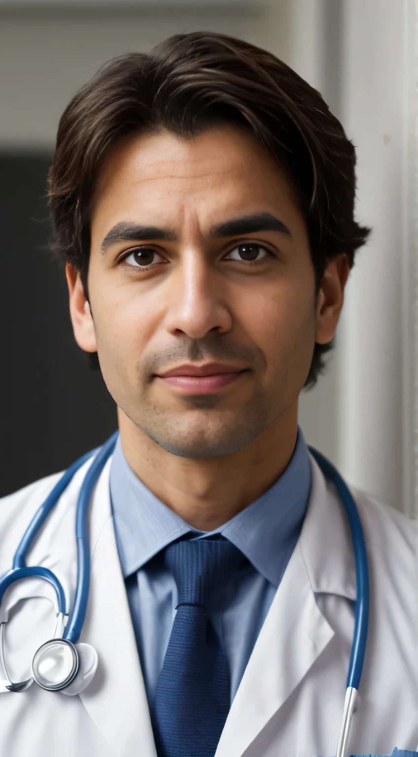 A doctor thinking hand on chin