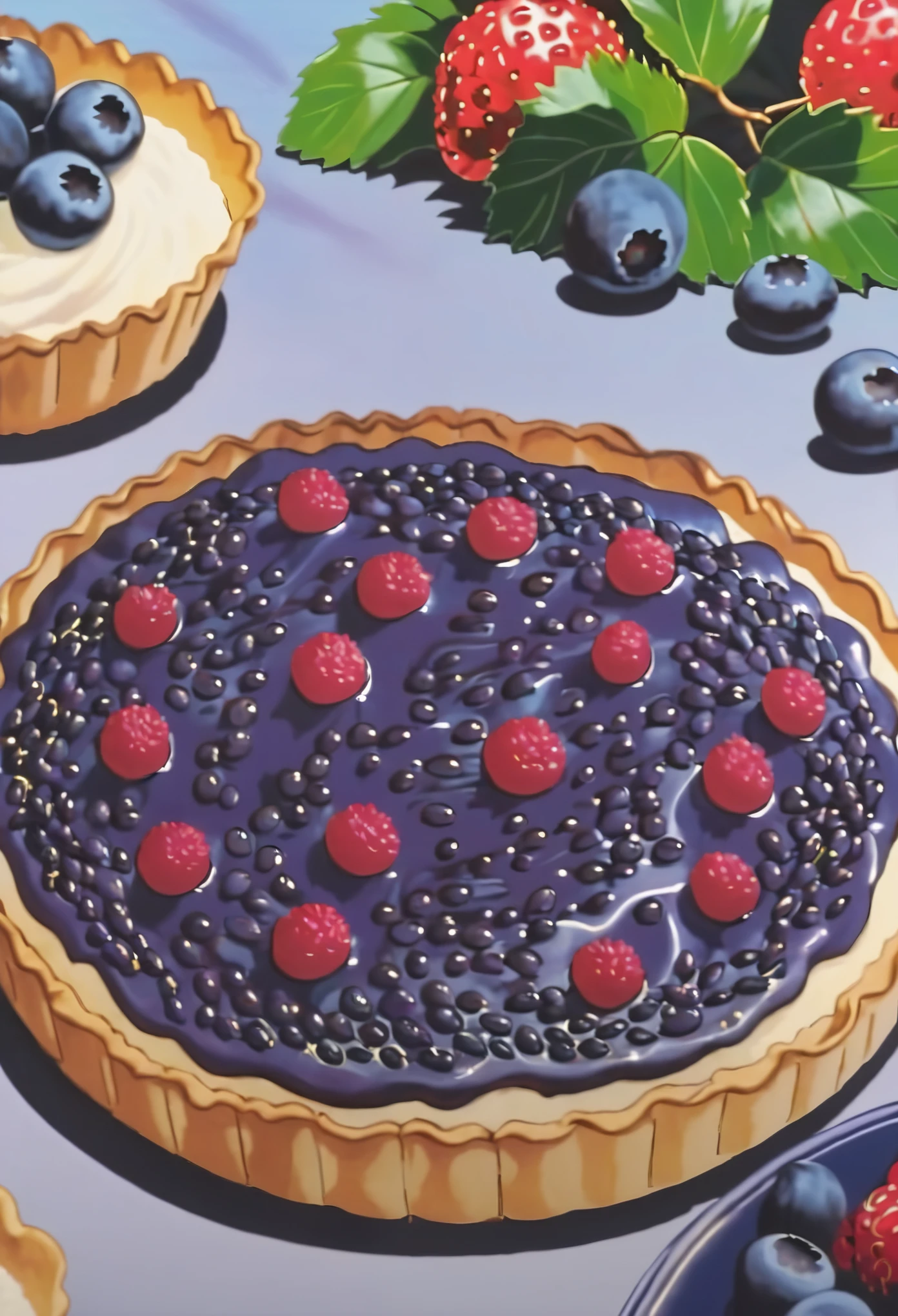 Bakery food, a irresistible tarte with fresh berrys on the top