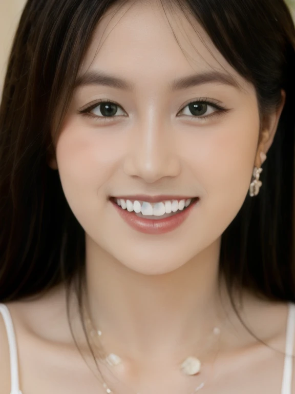 (realistic、masterpiece、Best Quality、8K、highres、high resolution:1.3)、1 girl、smile, Huge breasts、white bikini、pale white skin、looking at viewers、super fine face and eyes、long hair、indoor、 upper body、