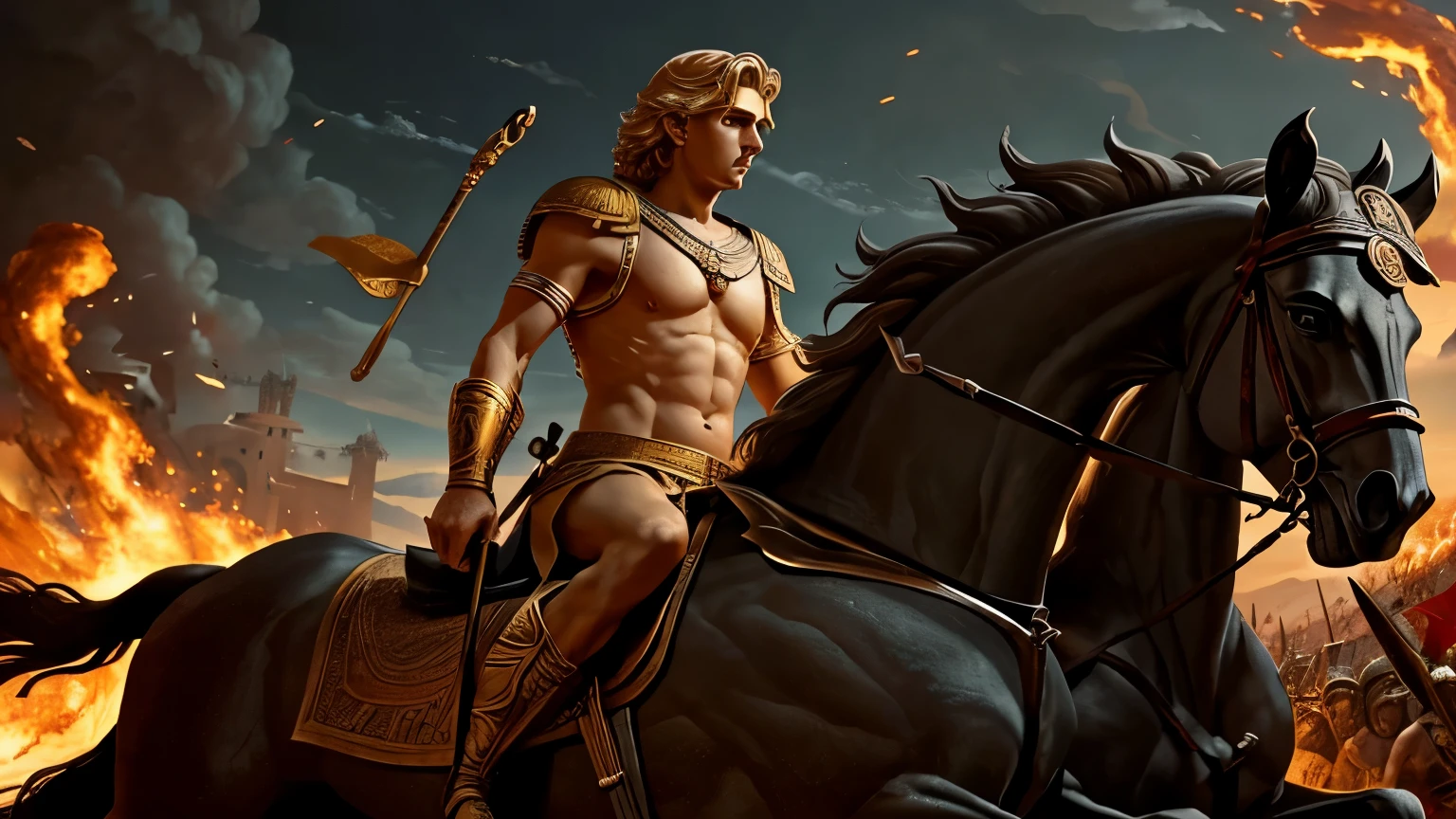 Alexander the Great, with a look of fury