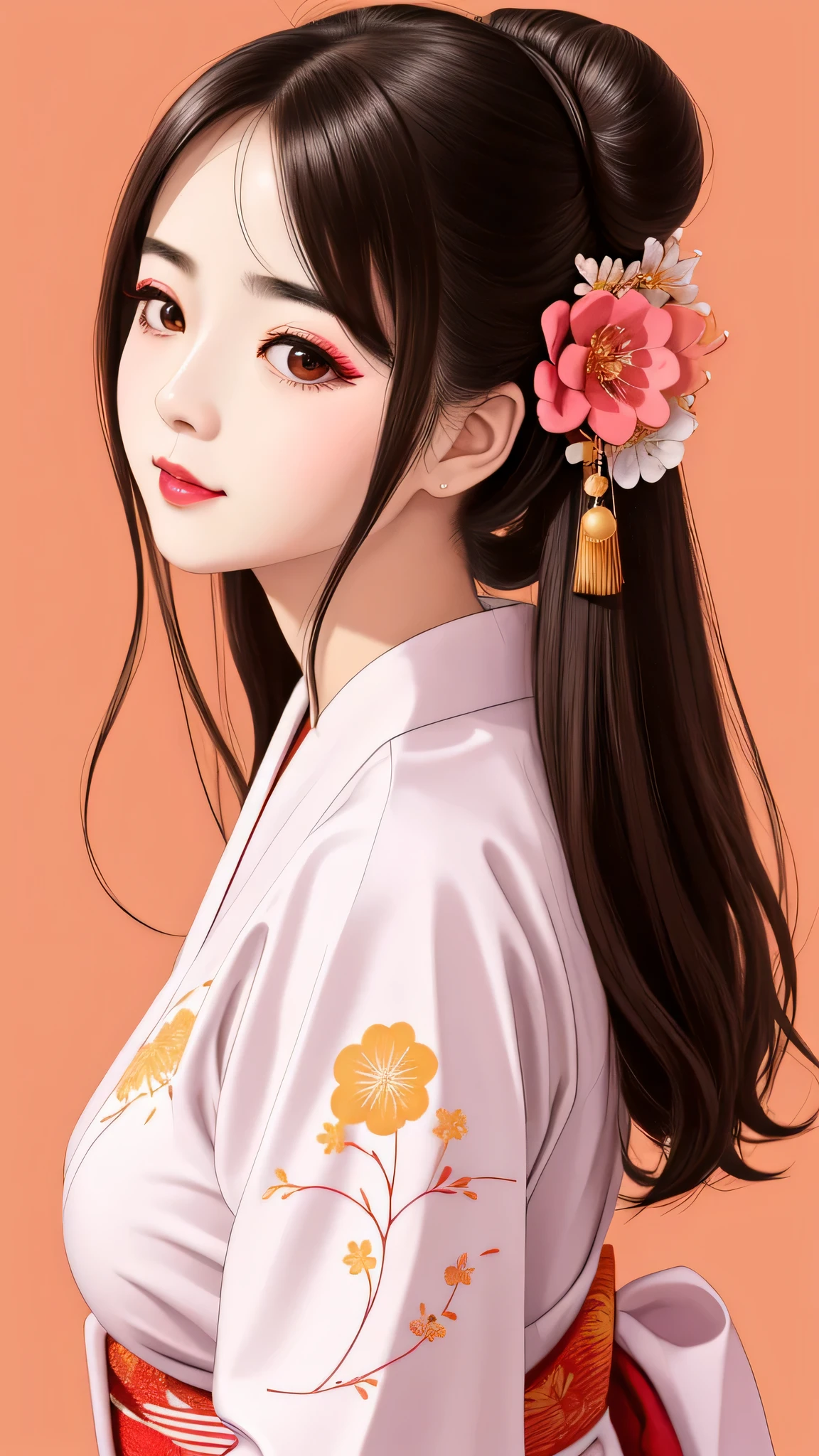 Standing back to back, I close my eyes in shame、Each has a different expression2People and sisters、(2 girls)、⦅Dancing traditional performing arts gracefully)、((big breasts、small face、not exposed))、highest quality、masterpiece、(black hair、Bun Hair)、brown eyes、⦅wide angle、Angle from above, from the waist up、A dynamic pause on a magazine cover、Each person has a different perspective when looking into the distance⦆、(8K high quality、masterpiece、High resolution、Realistic and beautiful light and shadow、(highest quality)、(high resolution)、(very delicate and beautiful)、(beautiful 8k face)、(Close your eyes while smiling、beautiful eyes)、(Transparent skin)、(soft hair)、(8head and body)、(Japanese-style yukata kimono with pink and orange floral patterns on a white background, mixed with gold powder、wearing a yukata2Japanese beautiful girl)、((tanabata decoration background))、((small face))、(arms up)、thin and small nose、(red lipstick)、(make cheeks red)、(Glossy skin)、((Ink painting style))、extremely thin eyebrows、Overall super high quality、(She wears maiko-style makeup)、Whitening、long and beautiful eyelashes、Glossy skin、(red cheeks),straight nose、masterpiece、highest quality、whole body、 eyebrows visible through hair、Bun Hair、grin、gal、Kogal、Fashionable、woman、fine、Pause、
Waiting to start