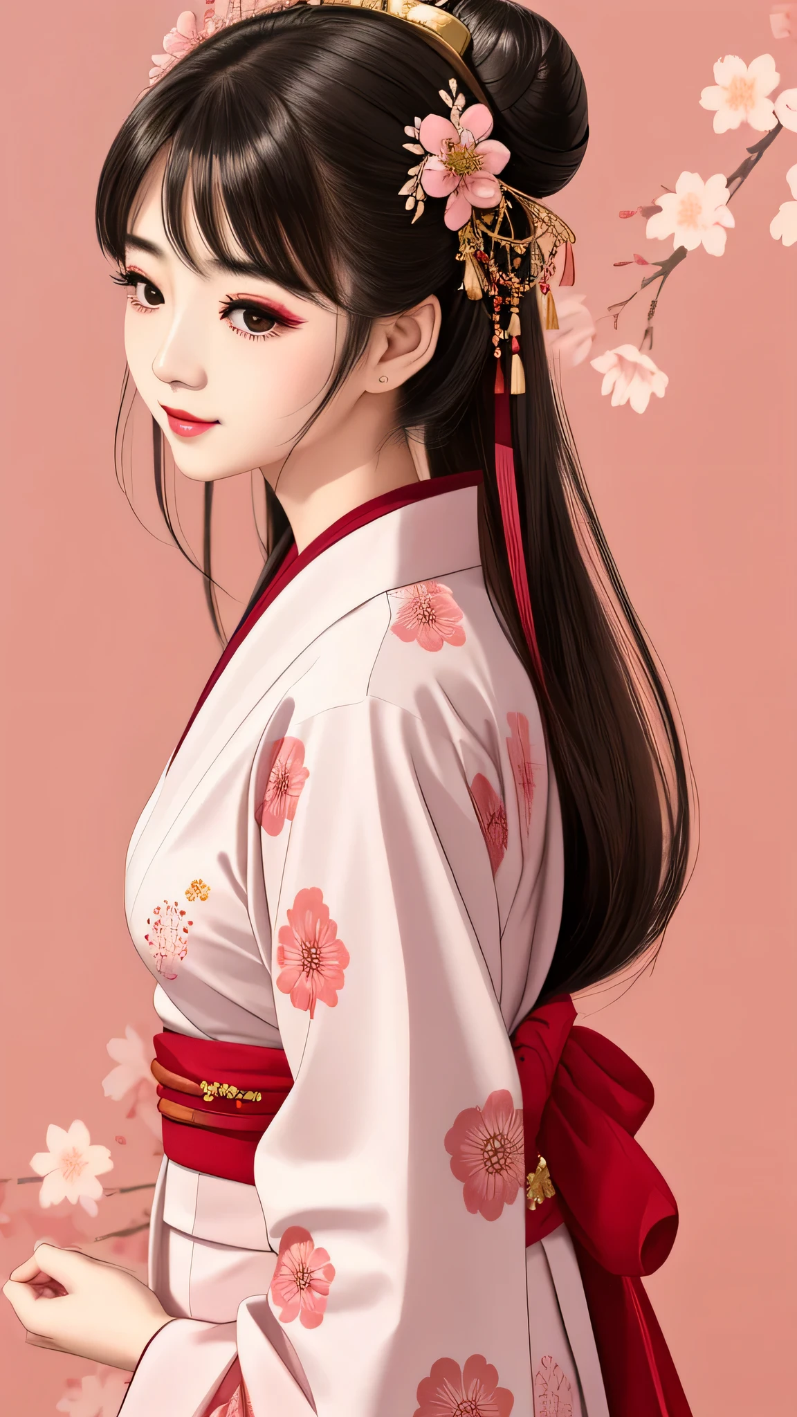 Standing back to back, I close my eyes in shame、Each has a different expression２People and sisters、(２ girls）、｟Dancing traditional performing arts gracefully)、((big breasts、small face、not exposed))、highest quality、masterpiece、（black hair、Bun Hair）、brown eyes、｟wide angle、Angle from above, from the waist up、A dynamic pause on a magazine cover、Each person has a different perspective when looking into the distance｠、(８K high quality、masterpiece、High resolution、Realistic and beautiful light and shadow、(highest quality)、(high resolution)、(very delicate and beautiful)、(beautiful 8k face)、(Close your eyes while smiling、beautiful eyes)、(Transparent skin)、(soft hair)、(８head and body)、(Japanese-style yukata kimono with pink and orange floral patterns on a white background, mixed with gold powder、wearing a yukata２Japanese beautiful girl)、((tanabata decoration background))、((small face))、(arms up)、thin and small nose、（red lipstick）、（make cheeks red）、（Glossy skin）、((Ink painting style))、extremely thin eyebrows、Overall super high quality、（She wears maiko-style makeup）、Whitening、long and beautiful eyelashes、Glossy skin、（red cheeks）,straight nose、masterpiece、highest quality、whole body、 eyebrows visible through hair、Bun Hair、grin、gal、Kogal、Fashionable、woman、fine、Pause、
Waiting to start 
