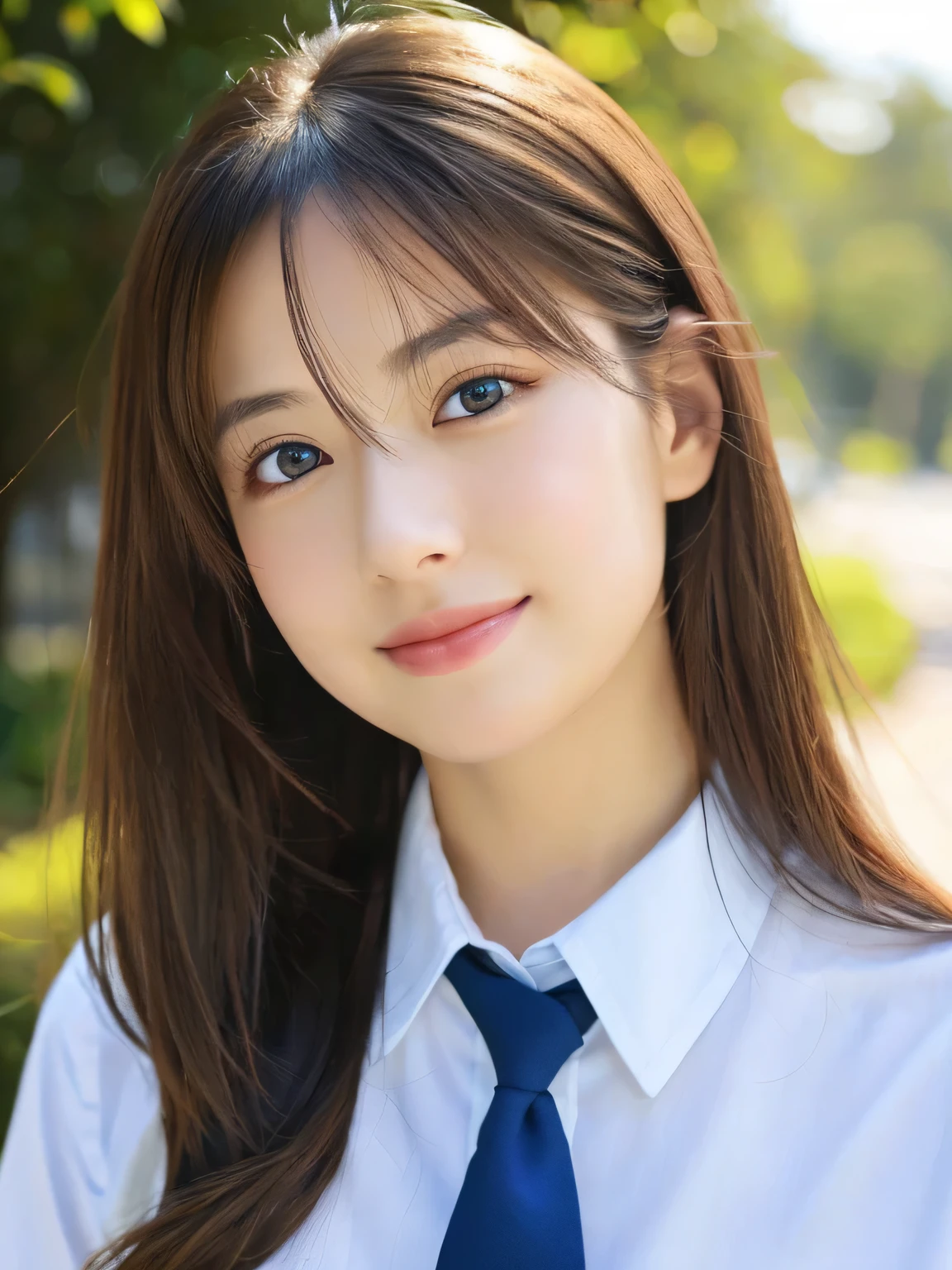(((32k,high details,high detail、masterpiece,attention to detail,alone))),Raw photo & realistic atmosphere,beautiful dark blue eyes,detailed mouth,glossy lips,thin eyebrows,fine eyes、Soft white skin that shines in every detail、her deep black eyes are so beautiful,lip details、very beautiful face,very well-shaped face、lifelike face,shining beautiful lips,beautiful eyebrows,infinite reality, Realistic young gravure idol,she'she'she'she'she'she's a very cute woman , young gravure idol, young gravure idol, Very beautiful and cute 21 year old beautiful girl,incredibly beautiful and classy,21 year old beautiful girl,natural soft light,(shiny hair,,Beautiful and kind eyes:1.5),gentle smile,well-shaped chest,medium long hair,tie hair,beautiful posture,no makeup,think ahead,