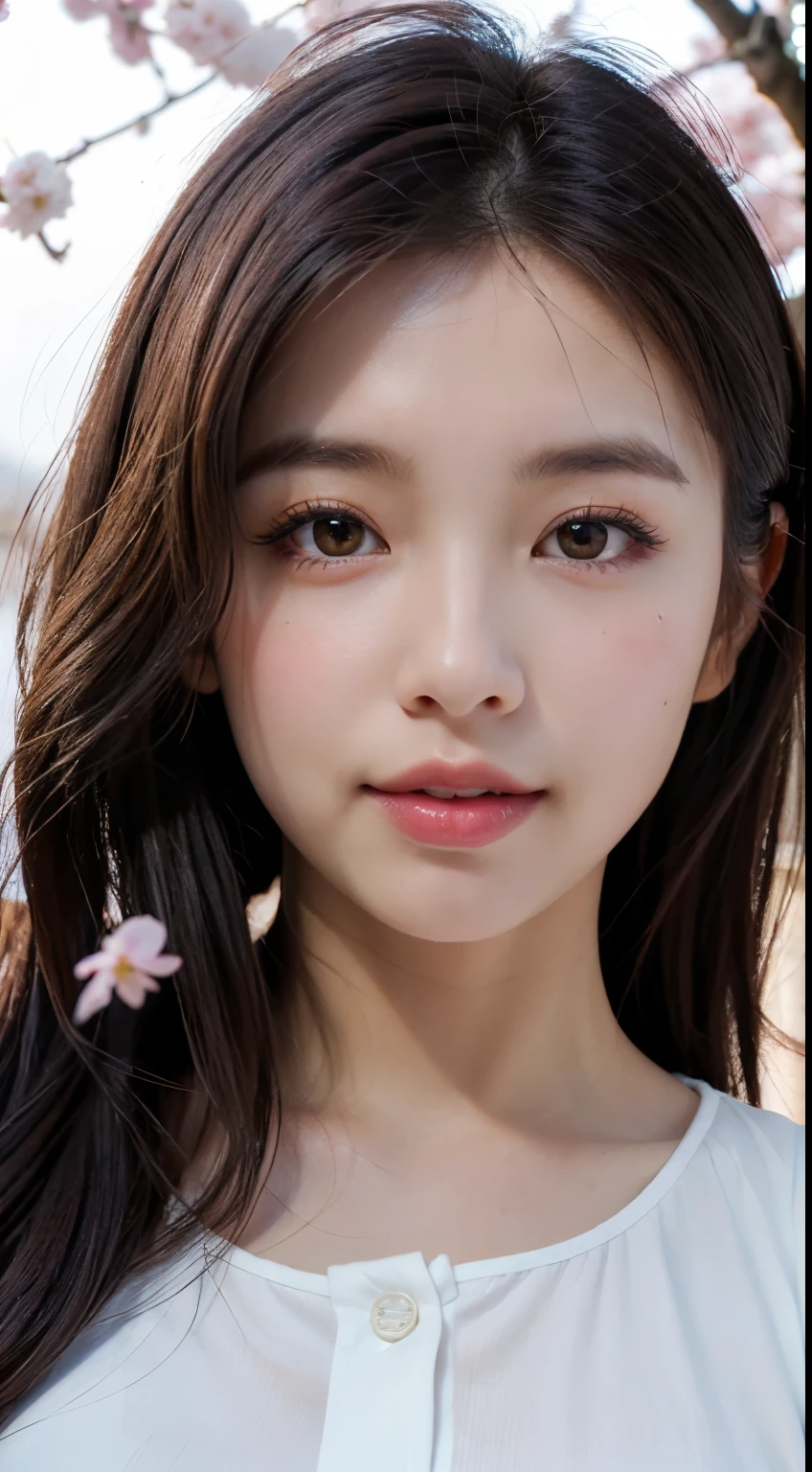 Mustepiece, top quality, illustration, ultra-definition, fine details, high resolution, 8K wallpaper, perfect dynamic composition, beautiful detailed eyes, wearing a dress, natural colored lips, random cute pose, perfect and beautiful face, cute, sexy face, sunset, ecstasy face, feminine face, (cherry blossoms, cherry blossoms, falling cherry blossom petals, cherry blossom blizzard, falling petals), waving in the wind Hair, hair fluttering, pink cherry blossoms, petals dancing, cherry blossom snowstorm, wonderful scenery, sunrise, background sun, wind,
