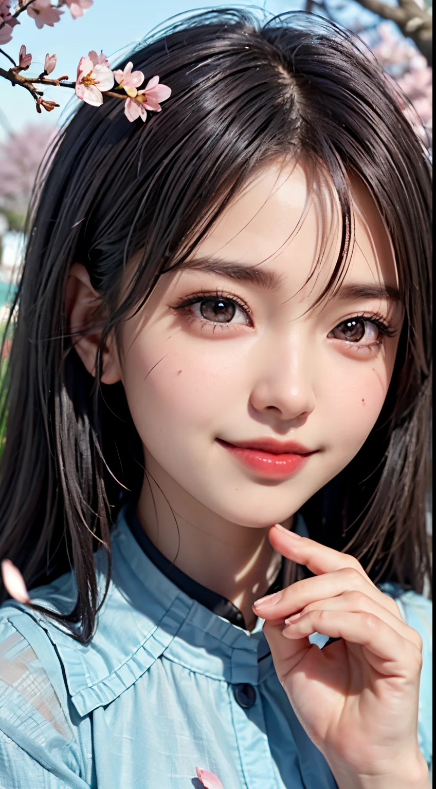 Mustepiece, top quality, illustration, ultra-definition, fine details, high resolution, 8K wallpaper, perfect dynamic composition, beautiful detailed eyes, wearing a dress, natural colored lips, random cute pose, perfect and beautiful face, cute, sexy face, sunset, ecstasy face, feminine face, (cherry blossoms, cherry blossoms, falling cherry blossom petals, cherry blossom blizzard, falling petals), waving in the wind Hair, hair fluttering, pink cherry blossoms, petals dancing, cherry blossom snowstorm, wonderful scenery, sunrise, background sun, wind,