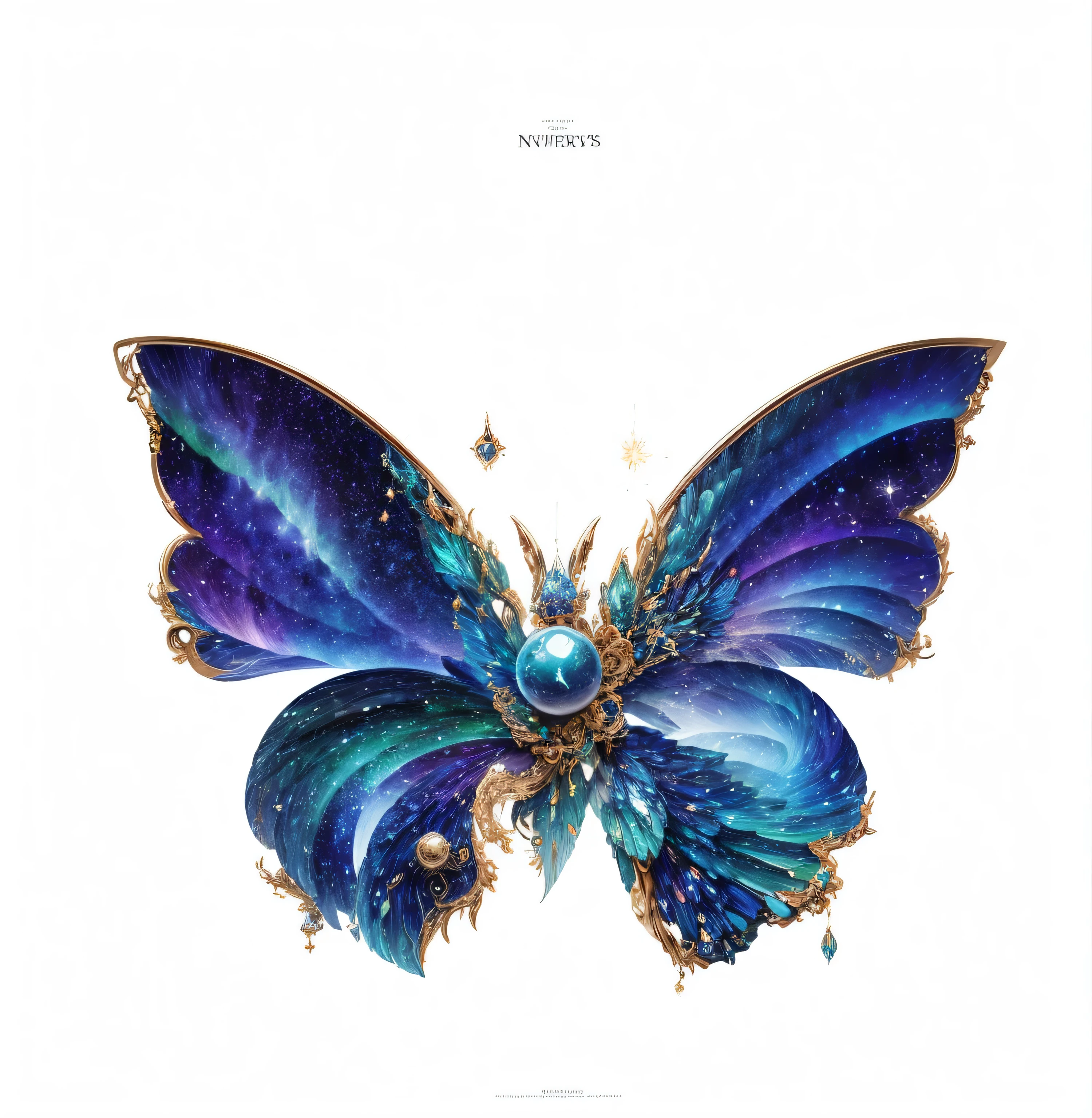 Starry sky elements,Northern lights elements,There are stars on the wings,Wings surrounded by Northern Lights