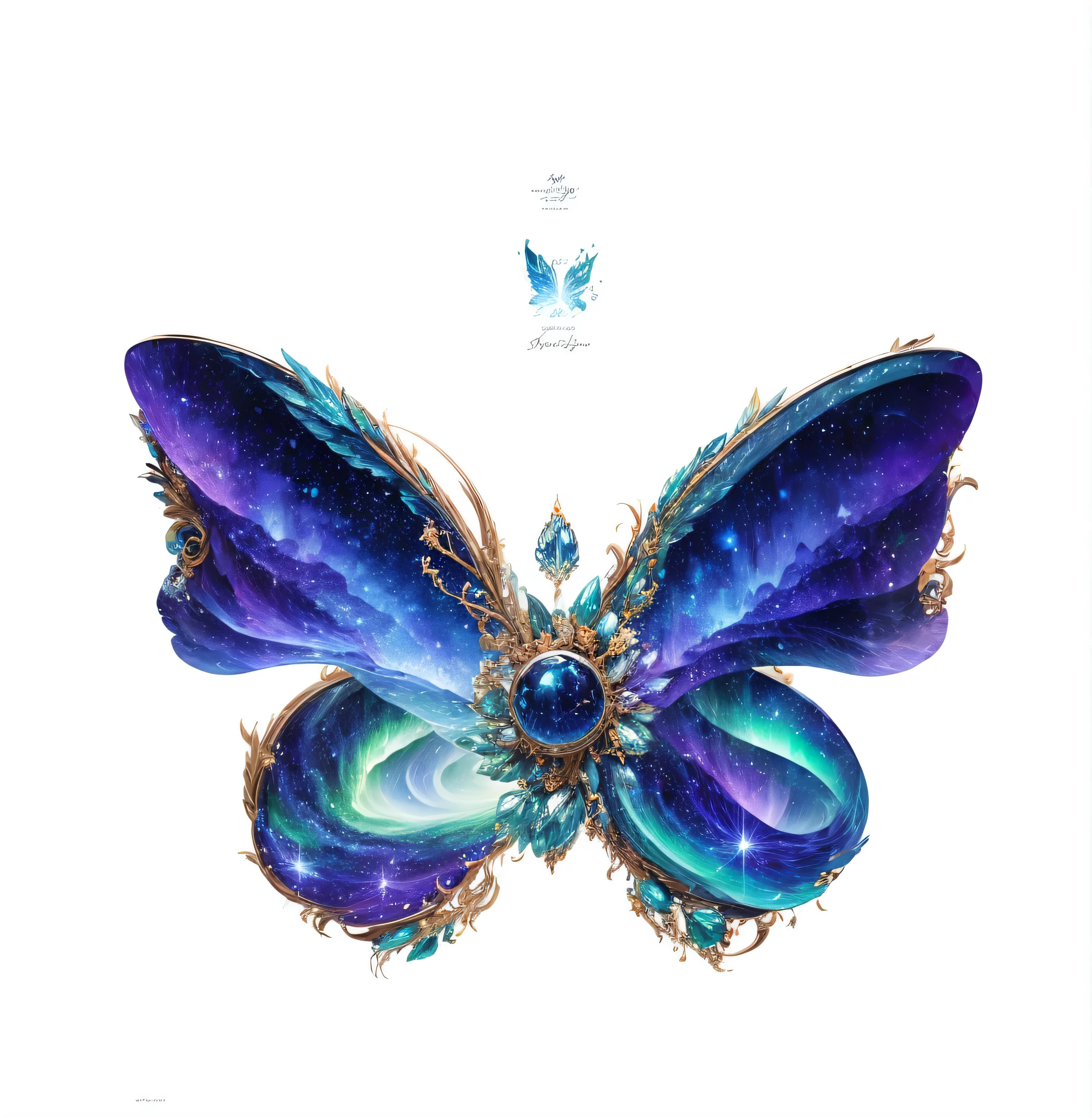 Starry sky elements,Northern lights elements,There are stars on the wings,Wings surrounded by Northern Lights