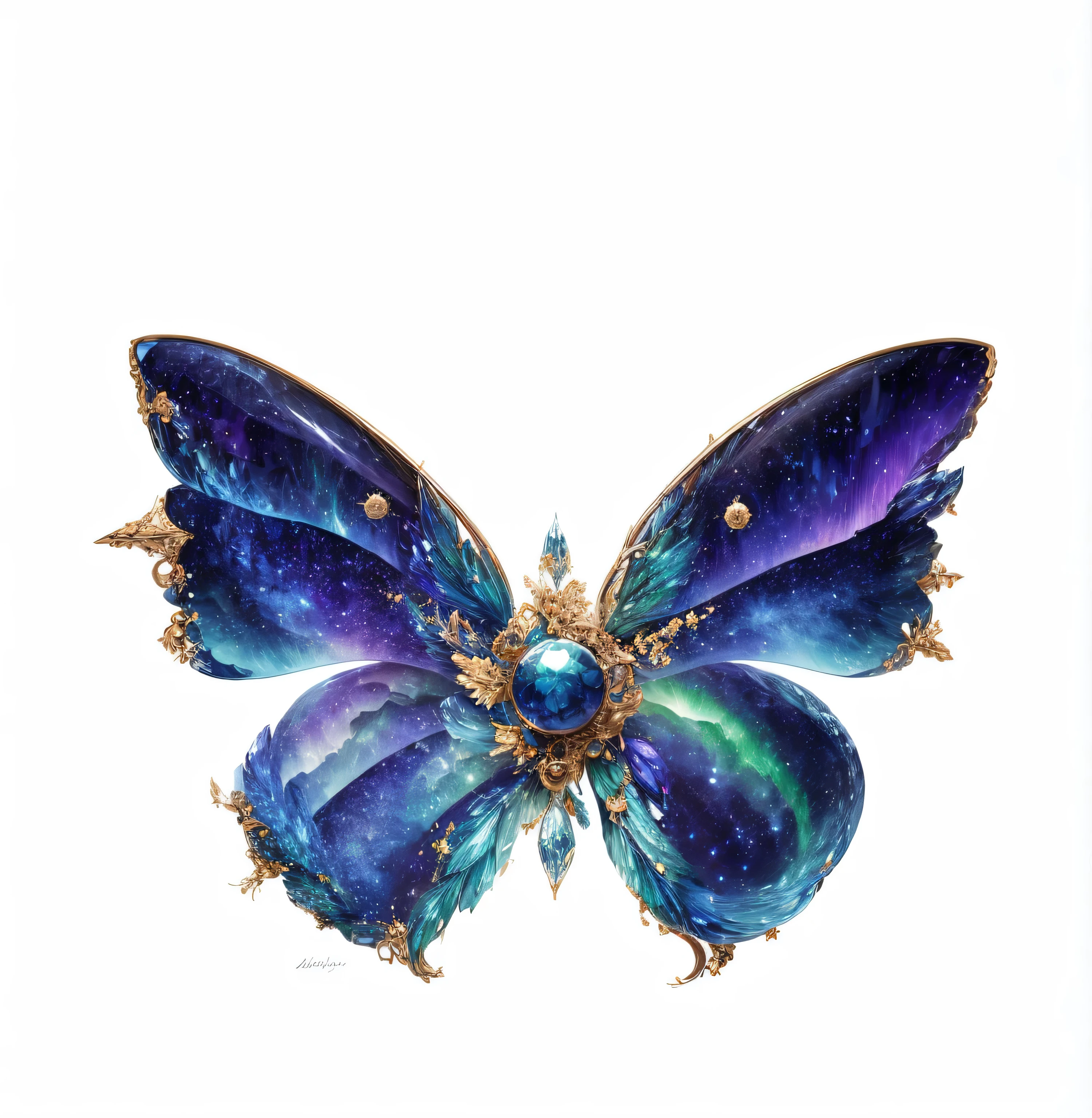 Starry sky elements,Northern lights elements,There are stars on the wings,Wings surrounded by Northern Lights