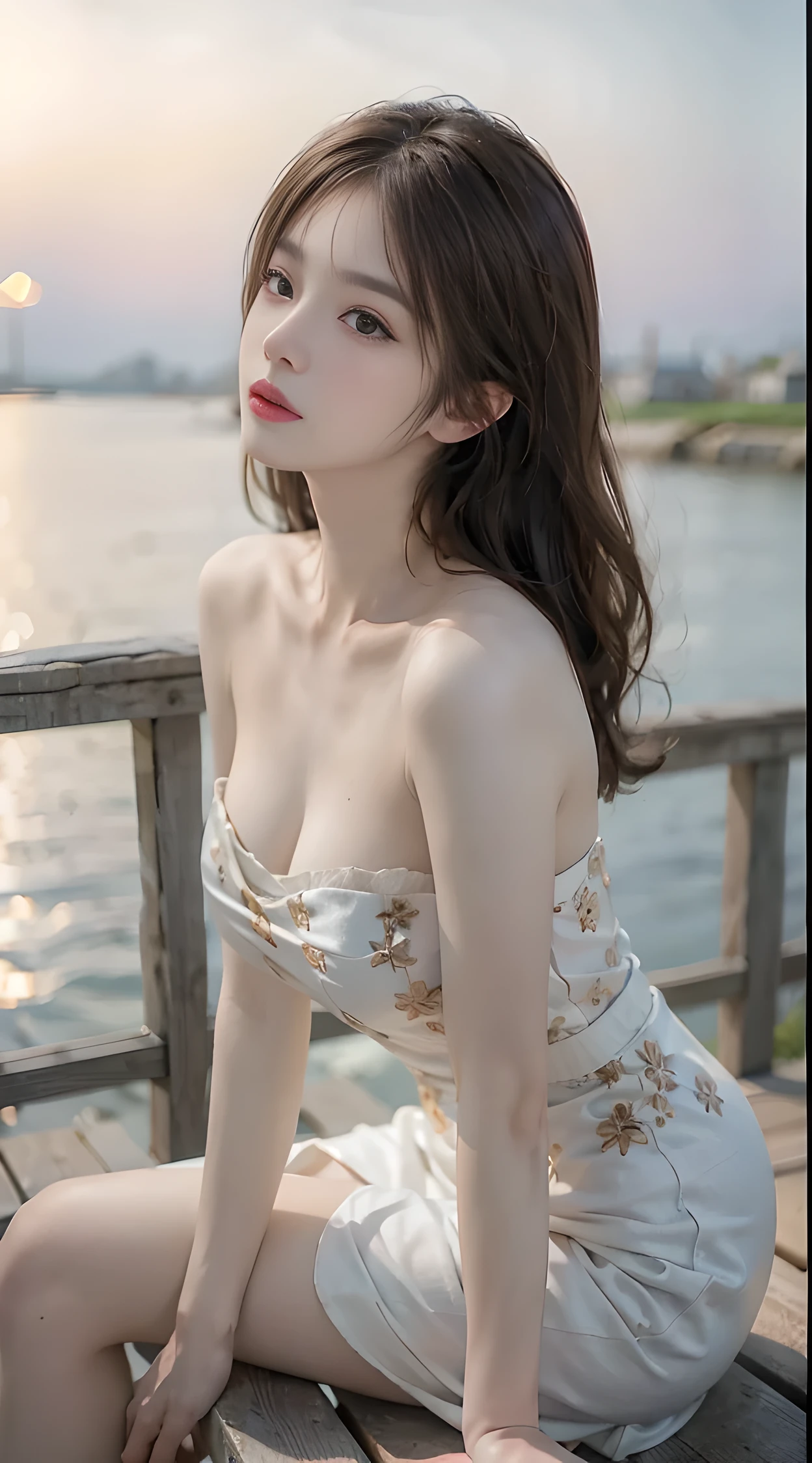 top-quality、masterpiece、超A high resolution、(Realistic:1.4)、Raw photo、1 23-year-old girl、, sexy dress, lighting like a movie