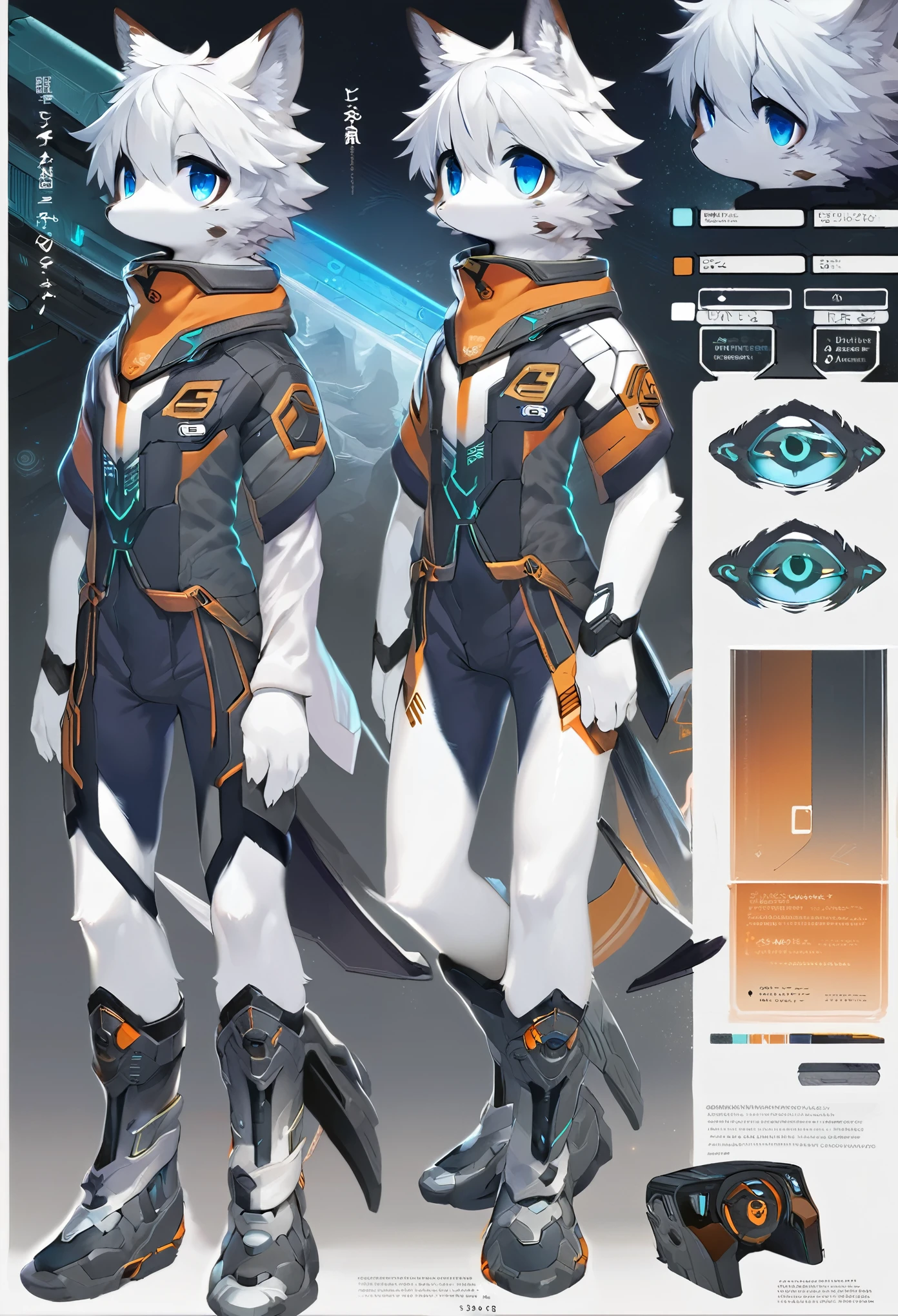 ((masterpiece)), (ultra detailed), (best quality), detailed background, (style of Science Fiction), (concept art, character sheet), game package, absurdres(highly detailed beautiful face and eyes)perfect anatomy(angelic handsome boy, kemono, child)(furry anthro),