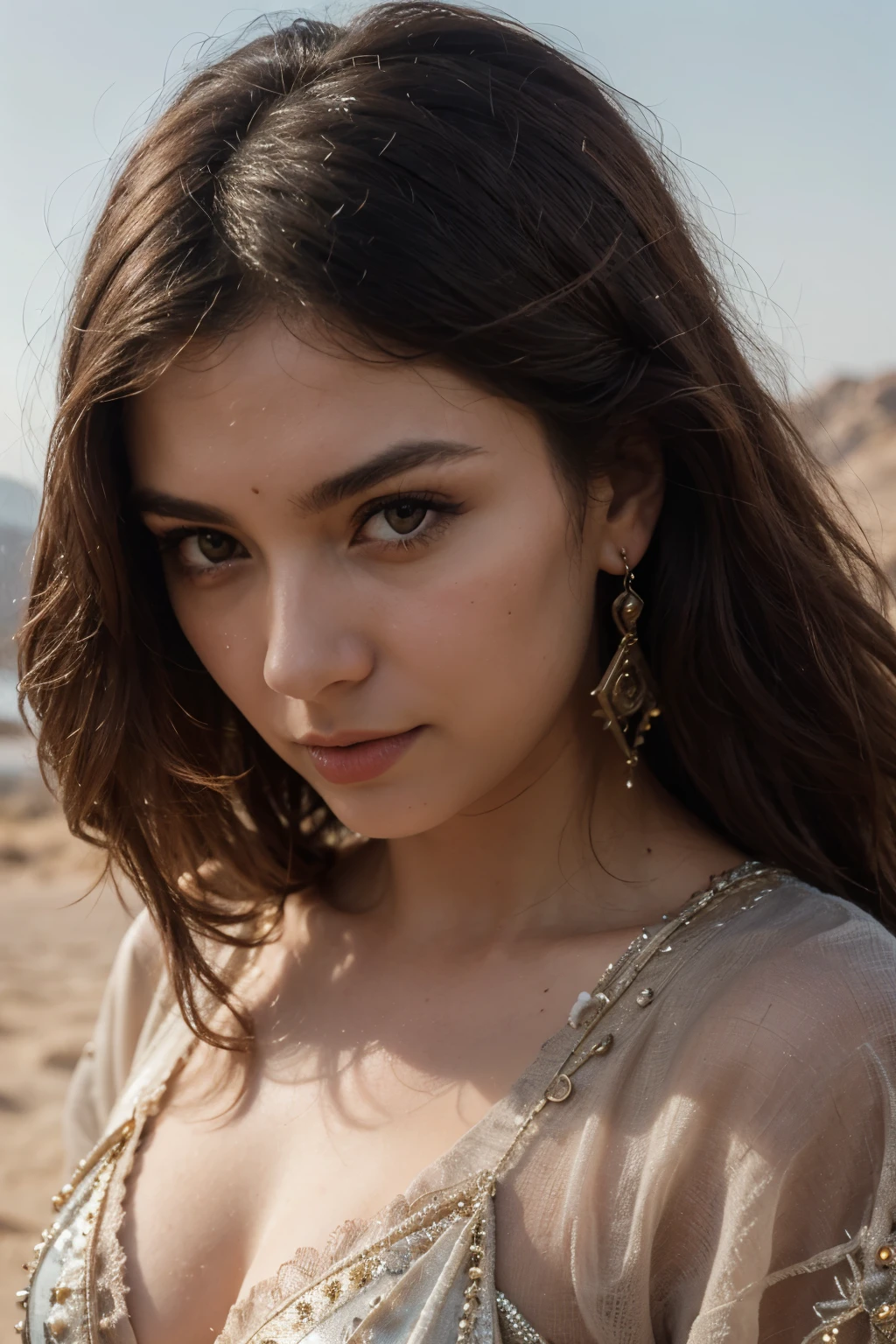lonely young greek woman, curly hair, white skin, ((ancient roman headdress, ancient roman woman dress)), attractive, top model, (((taking selfie, selfie, front camera))), necklace, bracelet, aesthetic, beautiful, cute, beauty goddess, goddess, lovely ((ancient roman buildings)), ((night)), teen style, teen theme, natural light, stunning, highly detailed, 8k, dehazed, highly recommended, sharp focus, attractive pose ((High detail RAW color Photo)), sharp eyebrows, wide-eyes, (((spoon body shape))), cute, soft smile, smiling, ((sharp gaze, eyes looking at the camera))