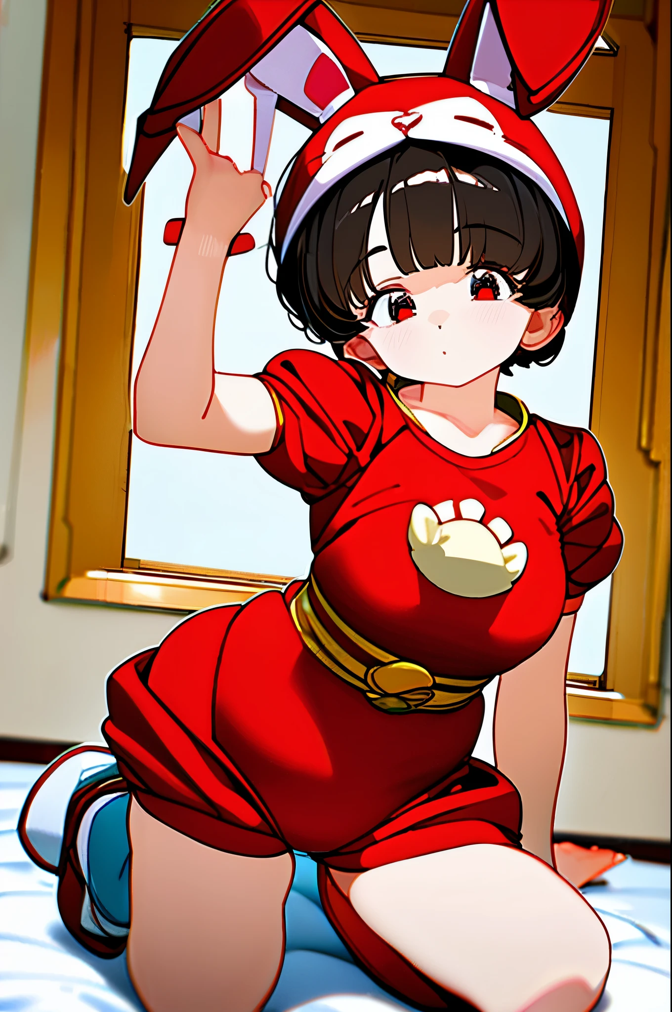 Ranma, rabbit costume, masterpiece, hyperdetailed, best quality, masterpiece