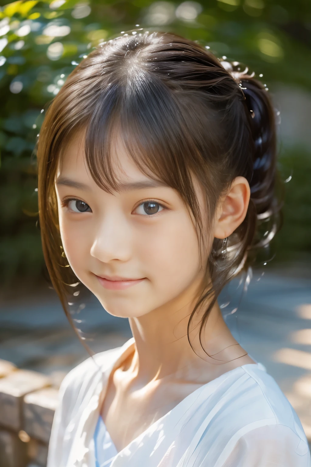 (highest quality, masterpiece), (beautiful japanese girl), (freckles:0.6), soft light, ponytail, detailed eyes