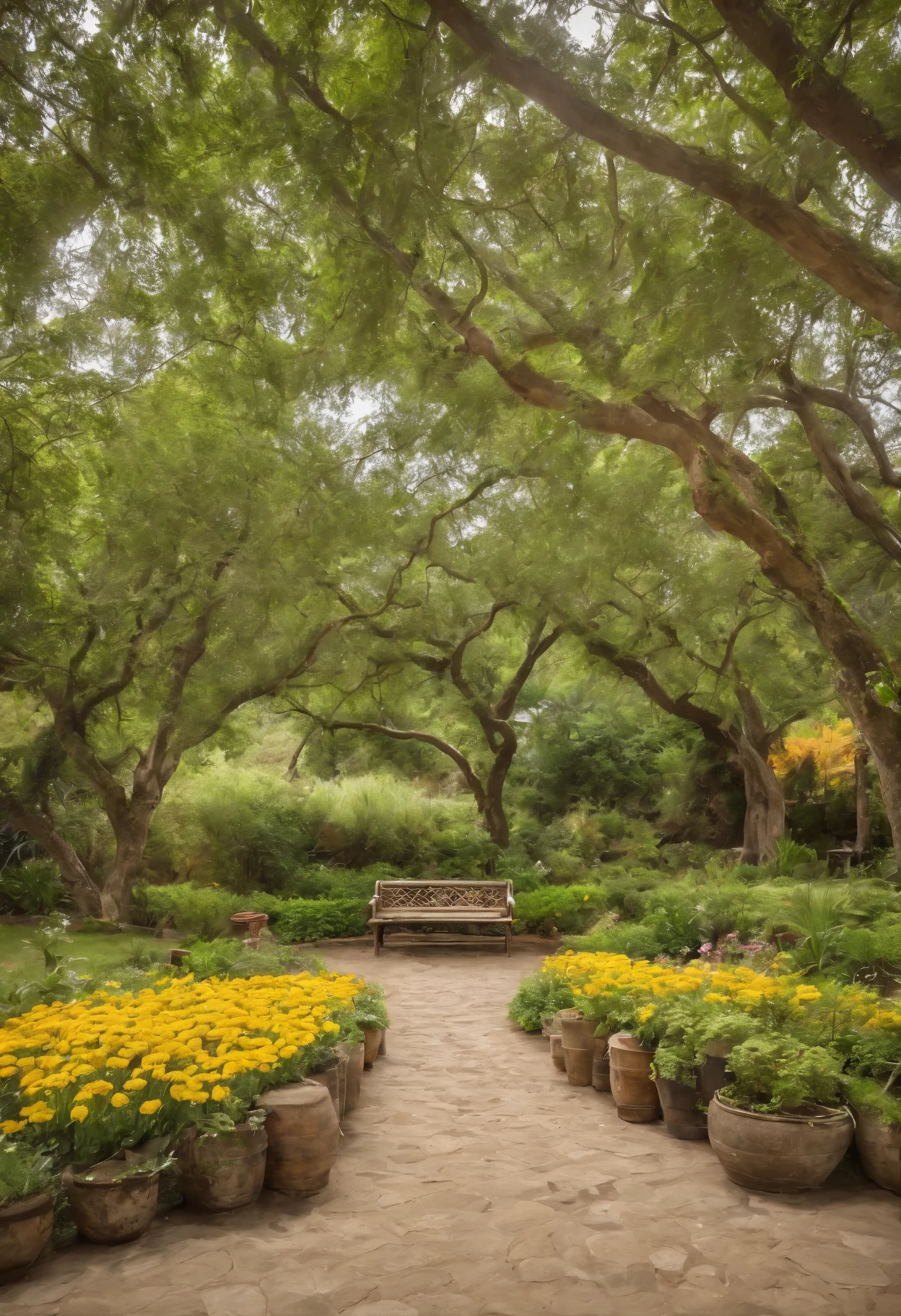Depict a vivid and captivating scene from above of a flower park with an ultra-realistic and cinematic atmosphere. Imagine yourself in a setting where rustic wooden benches are arranged among a profusion of colorful flowers. No canto do parque, a serene lake reflects the blue sky, while a graceful wooden bridge stretches over its waters, connecting two banks adorned with lush vegetation.
in the sky, little birds gracefully fly in circles, preenchendo o ar com suas melodias alegres. No gramado verdejante, grupos de pessoas desfrutam de piqueniques animados, espalhando mantas coloridas enquanto compartilham risadas e petiscos. Enquanto isso, dogs play happily with kittens among the majestic trees that stand tall, oferecendo sombra e serenidade ao ambiente.
Convey not just the vision, but also the sounds, smells and tactile sensations of this enchanting setting, inviting the mind to dive into an immersive and memorable experience."