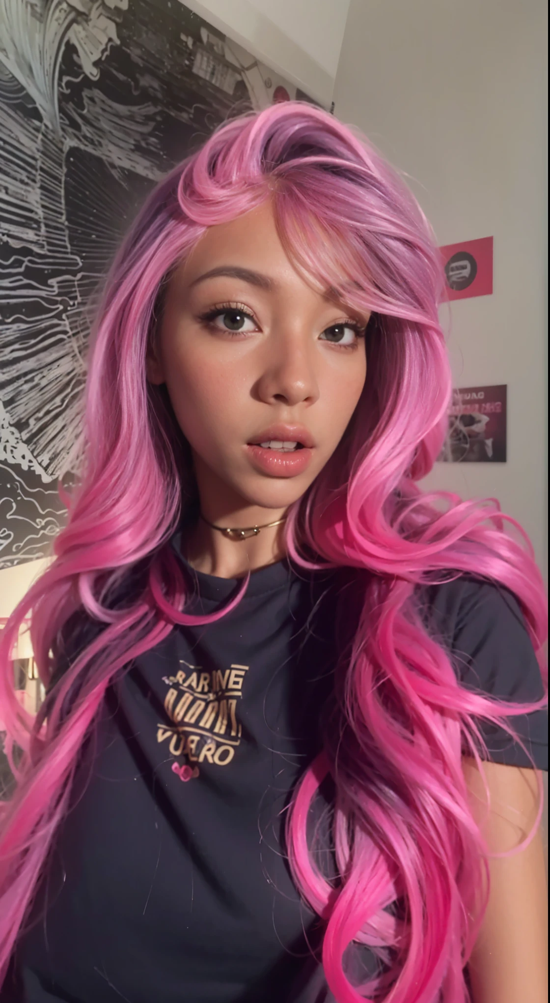 (visible chest can be seen through clothing) (open chest pink (transparent) shirt) (open chest pink (transparent) shirt) 17-year-old schoolgirl, (full), (pink (transparent) open chest shirt) open chest), (visible chest can be seen through clothes) (fleshy), chest can be exposed, white miniskirt, panties can be seen, street in the background, traffic, perfect body, delicate facial features, hair curly pink, transparent straps, open legs, female sexy pose, full body portrait, perfect hands