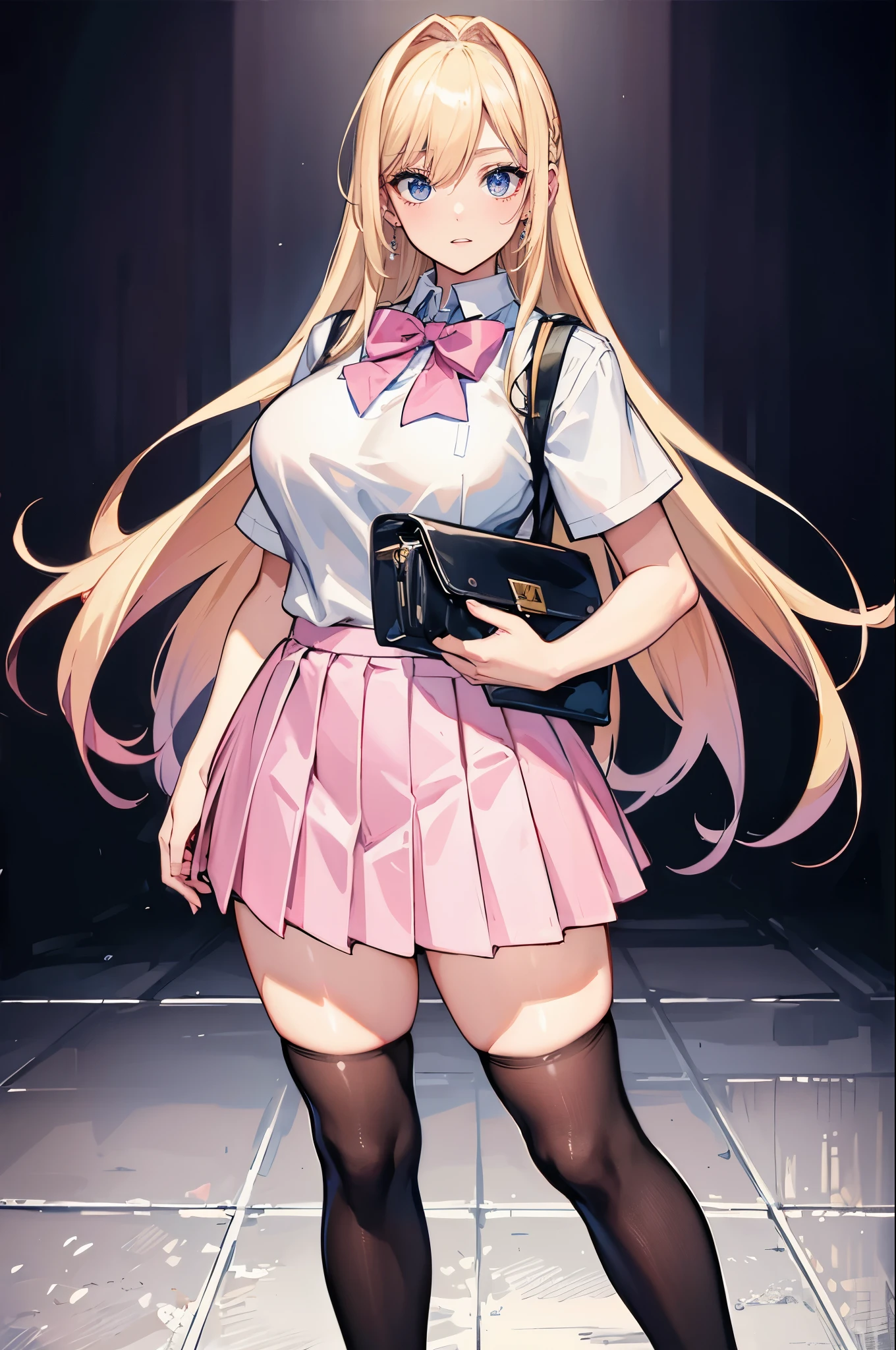 masterpiece, 4k, highresolution, highquality, light gray eyes, blonde hair,