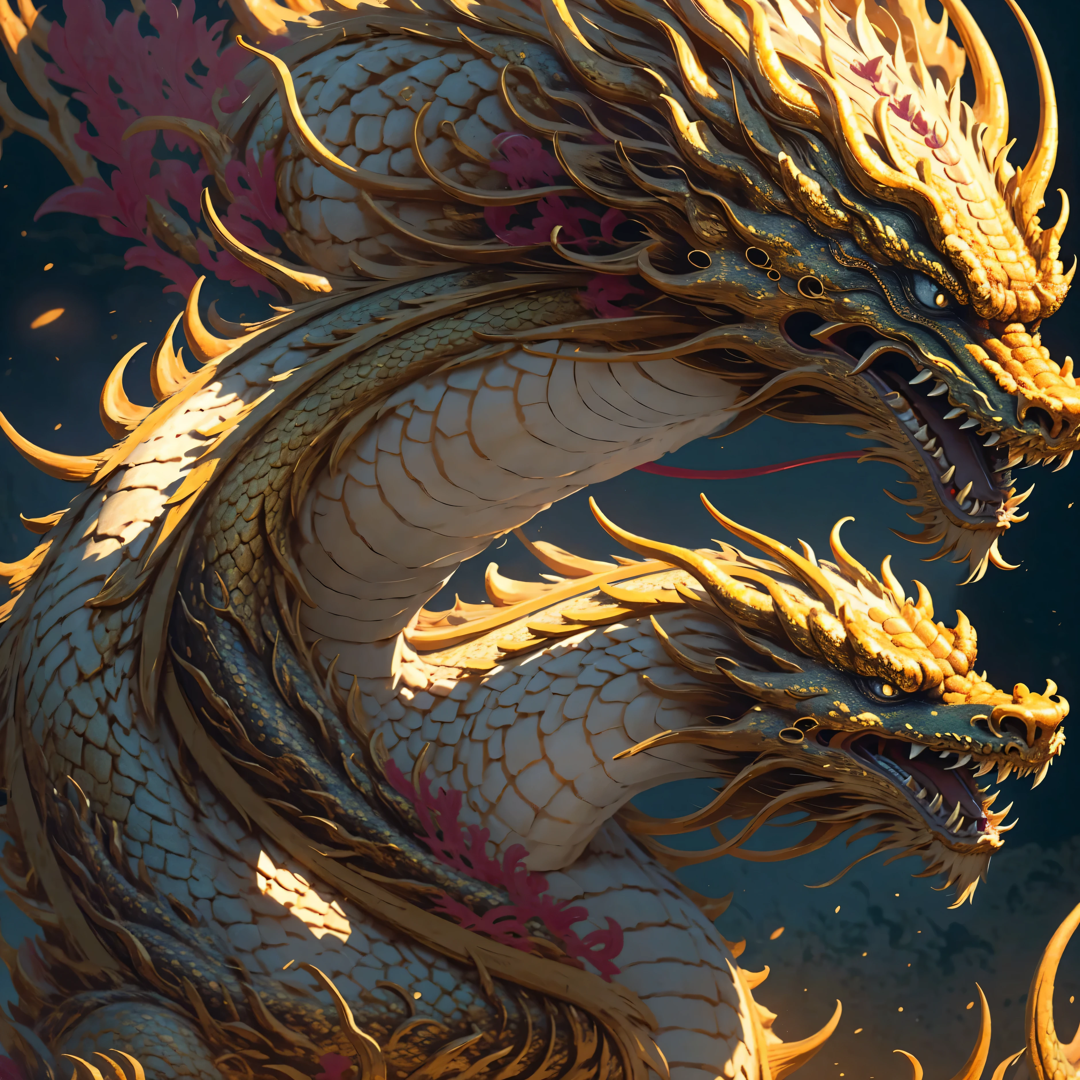 UHD, masterpiece, textured skin, high details, high quality,a girl,Chinese dragon