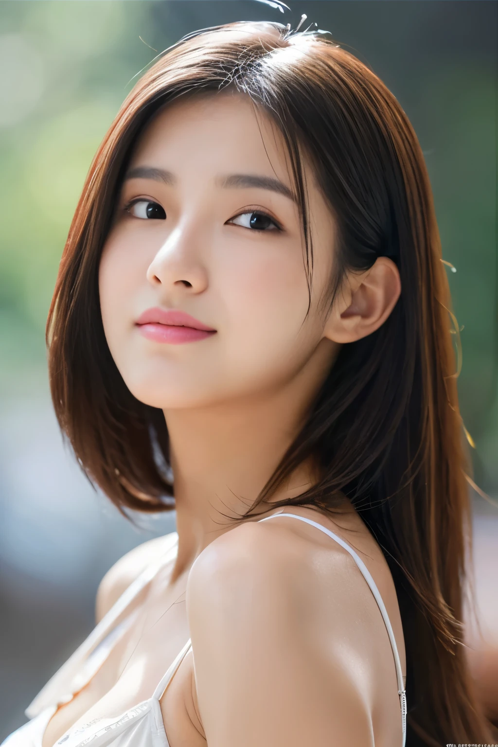 (8K、Raw photo、highest quality、Masseter muscle part:1.2)、super detailed、super resolution、(realistic、realistic pictures:1.37)、
Portrait、High-definition RAW color photo、professional photography、
very detailed and beautiful、very detailed、8K image wallpaper、amazing details、huge file size、
official art、very detailed CG Unity 8K wallpaper,
very detailed woman、girl、20 year old woman with a handsome face,
very fine eyes、very detailed肌、very fine fingers、very detailed nose、very detailed詳細な口、perfect anatomy、
detailed background、detailed clothing、white skin、glowing skin、
Slender Boti、firm breasts、black haired、semi-long、laughter、
lifelike face、delicate eyes、ordering sauce、
look at the camera、cowboy shot、positive、standing athletic pose、dynamic lighting