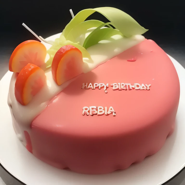 there is a cake with a piece missing from it on a plate, happy birthday, super realistic food picture, inspired by Slava Raškaj, birthday cake, cake art, sweet, raden saleh, raw, inspired by Arabella Rankin, rgba, :3, karim rashid, 😃😀😄☺🙃😉😗, birthday, a brightly colored