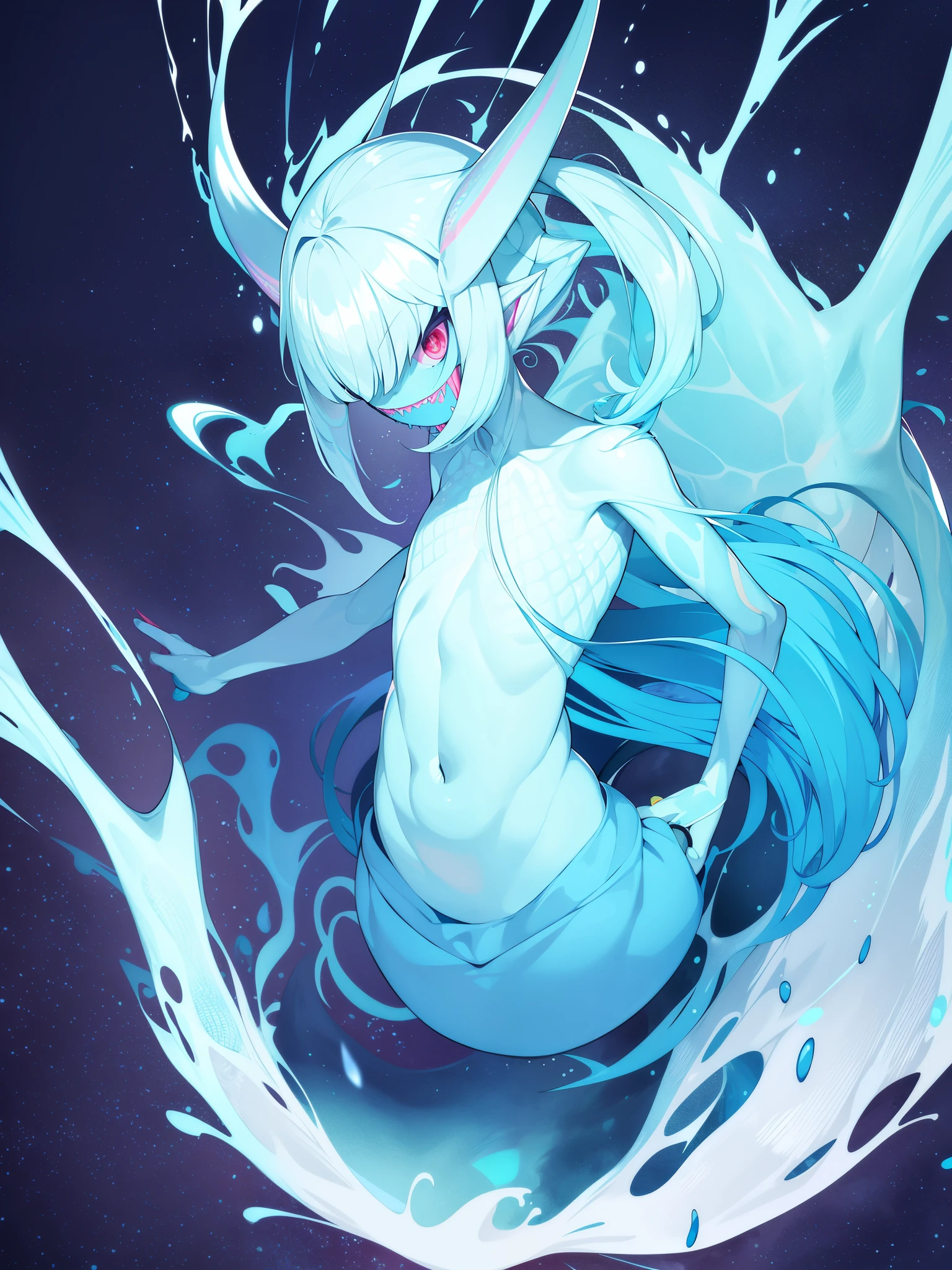 不定形のalien、Amorphous Monster、non-humanoid monster、Giant monster、alien、solo、solo、One body、mollusk、Predator、alien、strange恐怖、strange、fearful invader、Colorful skin tone、Colorful skin tone、Colorful skin tone、sharp fangs、