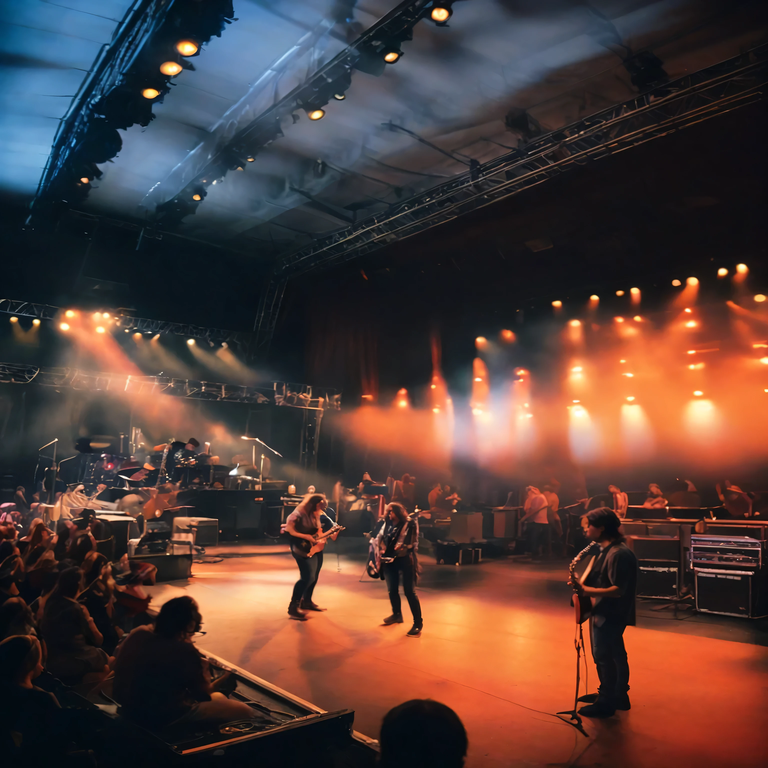 there are many people on stage playing instruments and singing, live concert lighting, rock musicians on the stage, on rock concert stage, live concert photography, rock concert, concert photography, concert lighting, heavy rock concert, live concert, stage photography, concert photo, on stage, on the stage, heavy metal concert, on a stage, set at night, playing guitar onstage