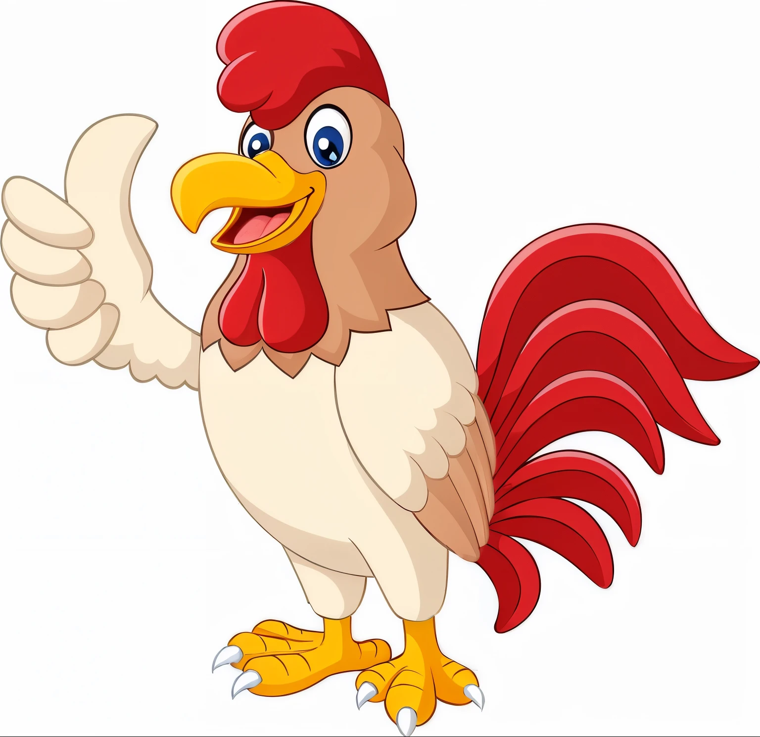 cartoon 公chicken thumbs up, illustration of a 公chicken, illustration of an angry 公chicken, 公chicken, chicken, the king of 公chicken, anthropomorphized chicken, 公chicken!!!!, HD illustrations, arrogant, White background, mascot illustration, thumbs up, Goose people, colorful bird,growing, thumbs up, uploaded, man dressed as a chicken
