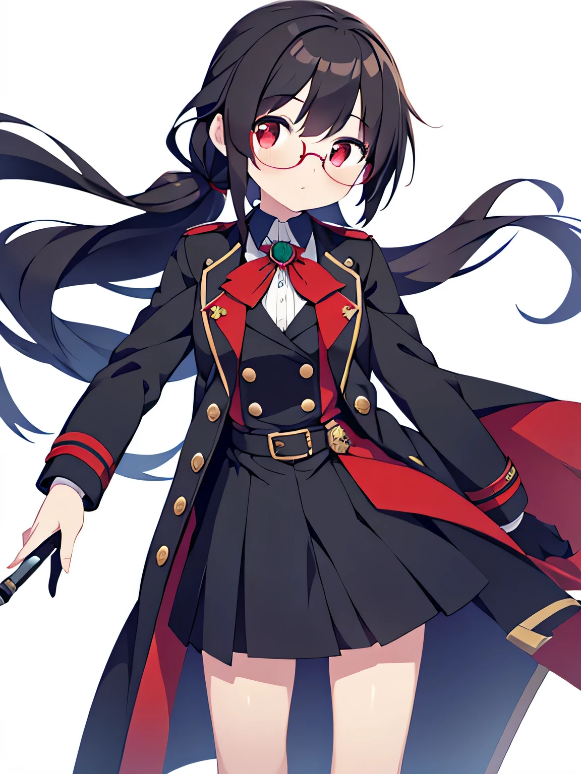 (((masterpiece))), (((best quality))), ((ultra-detailed)), 1 young girl, black hair, long hair, red eyes, suit, uniform, trench coat, spectacles, cool, kuudere, soft smile, kind, tomboy, school, academy, add_detail:1(((masterpiece))), (((best quality))), ((ultra-detailed)), 1 young girl, black hair, long hair, red eyes, suit, uniform, trench coat, spectacles, cool, kuudere, soft smile, kind, tomboy, school, academy, add_detail:1