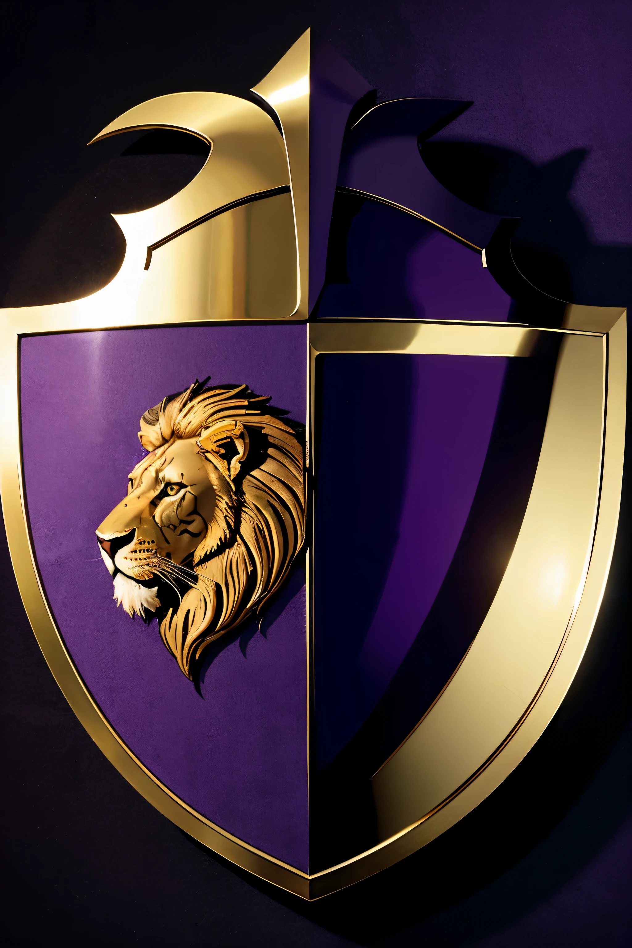 Logo with a purple background, a shield and a lion inside the shield