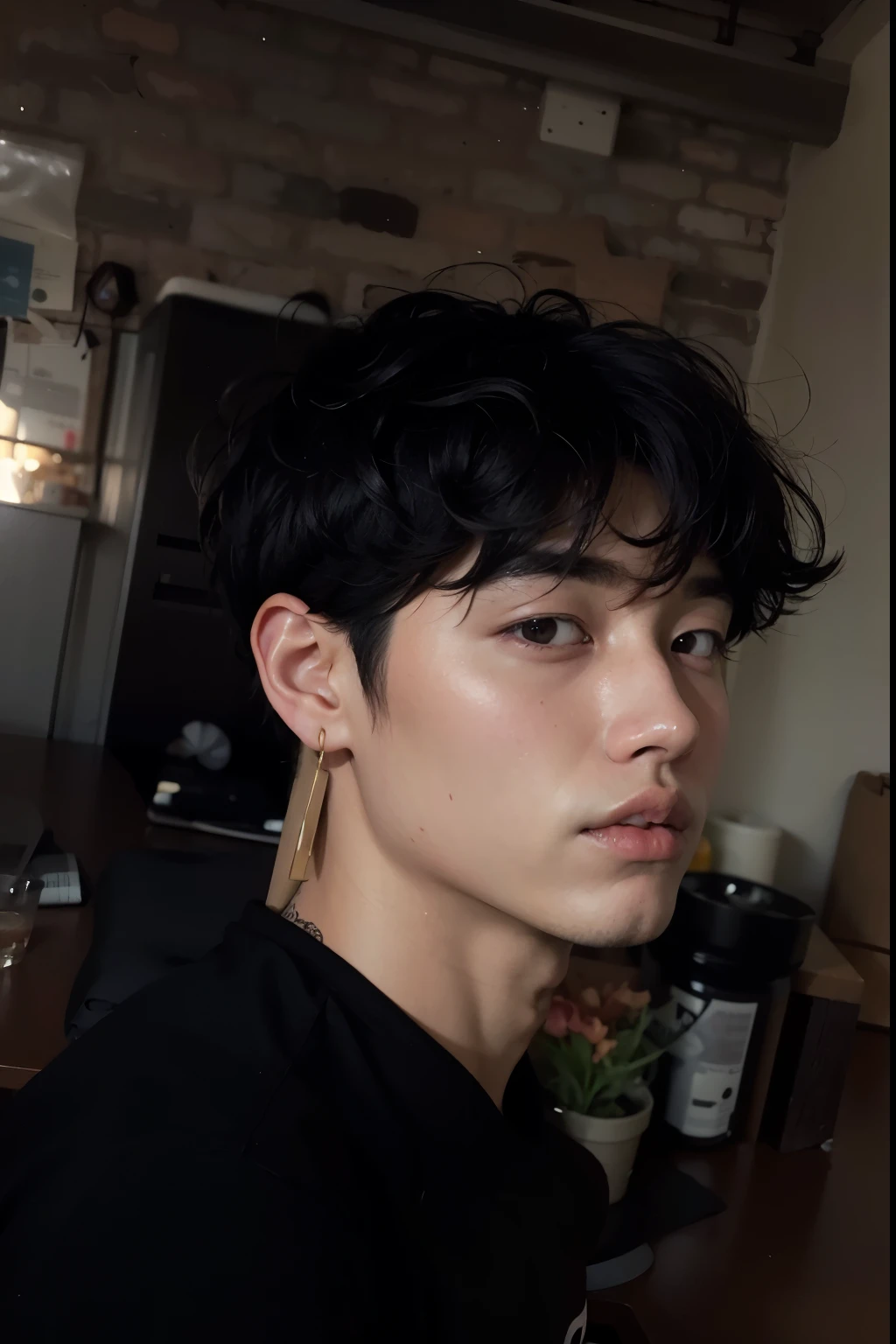 Hombre de Arafed con tatuaje en el cuello y el cuello.., kim doyoung, Cai Xu Kun, jinyoung shin, ulzzang masculino, hyung tae, kanliu666, jungkook, inspirado em Bian Shoumin, headshot foto de perfilture, Hong Jun Ho Hyung, 1 7 years old - thin face age, kim taejin, foto de perfil