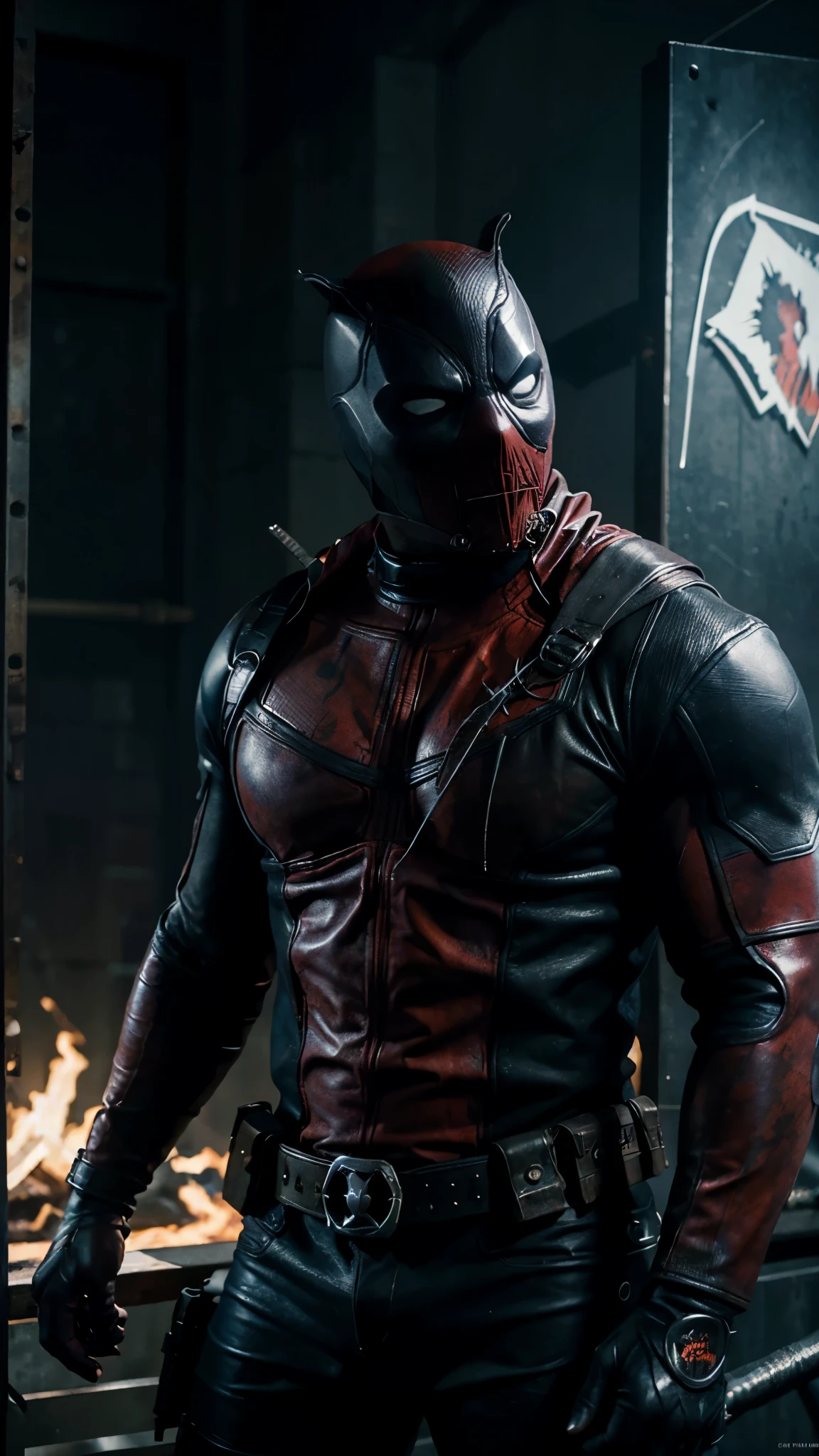 best quality, highres:1.2, ultra-detailed, portraits, comic style, vibrant colors, dramatic lighting, Venom and Deadpool team up, intense action, detailed facial expressions, intricate costume designs, dynamic poses, gritty urban backdrop, realistic rendering, sharp focus, vivid shading, atmospheric shadows, true-to-life textures, cinematic flair, dark and moody ambiance, suspenseful storytelling, explosive energy, compelling character interactions, visually stunning composition, masterfully crafted artwork