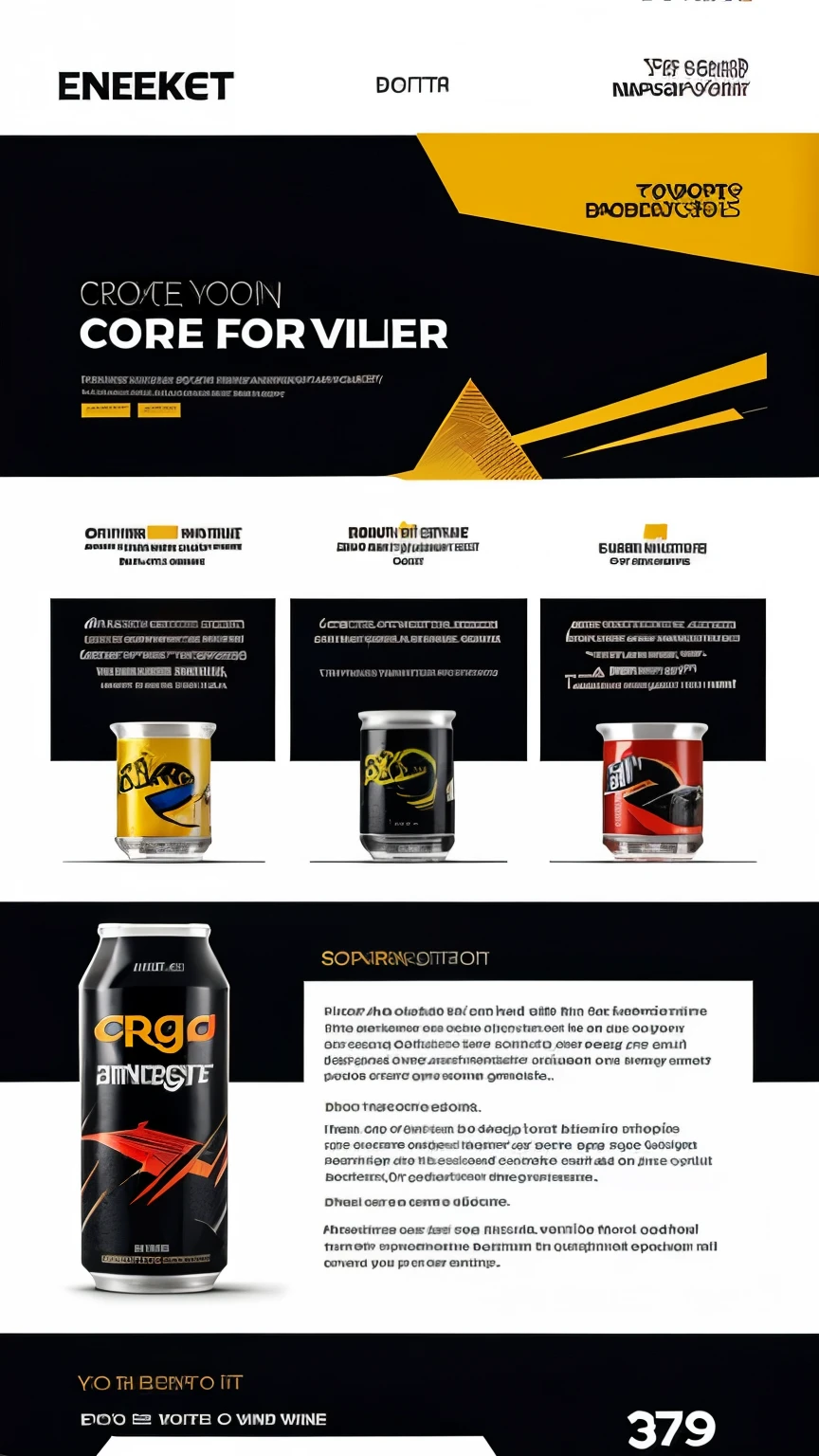 Create a brochure design about energy drinks