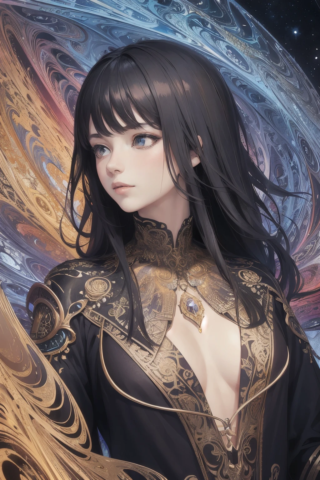 (masterpiece, top quality, best quality, official art, beautiful and aesthetic:1.2), (1girl), extreme detailed,(fractal art:1.3),colorful,highest detailed