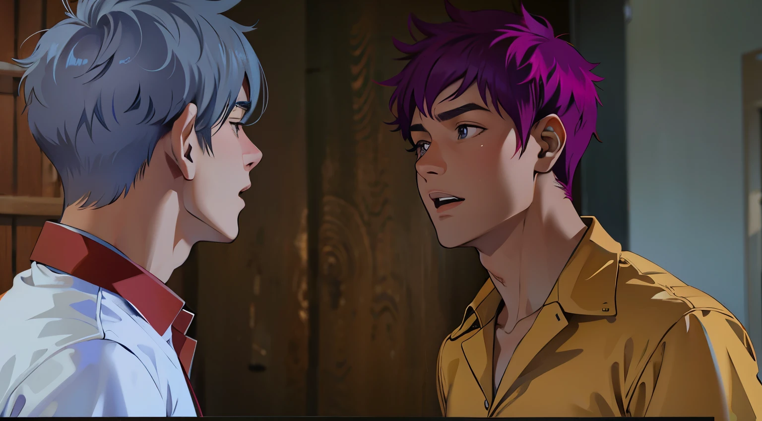 There are two handsome arguing