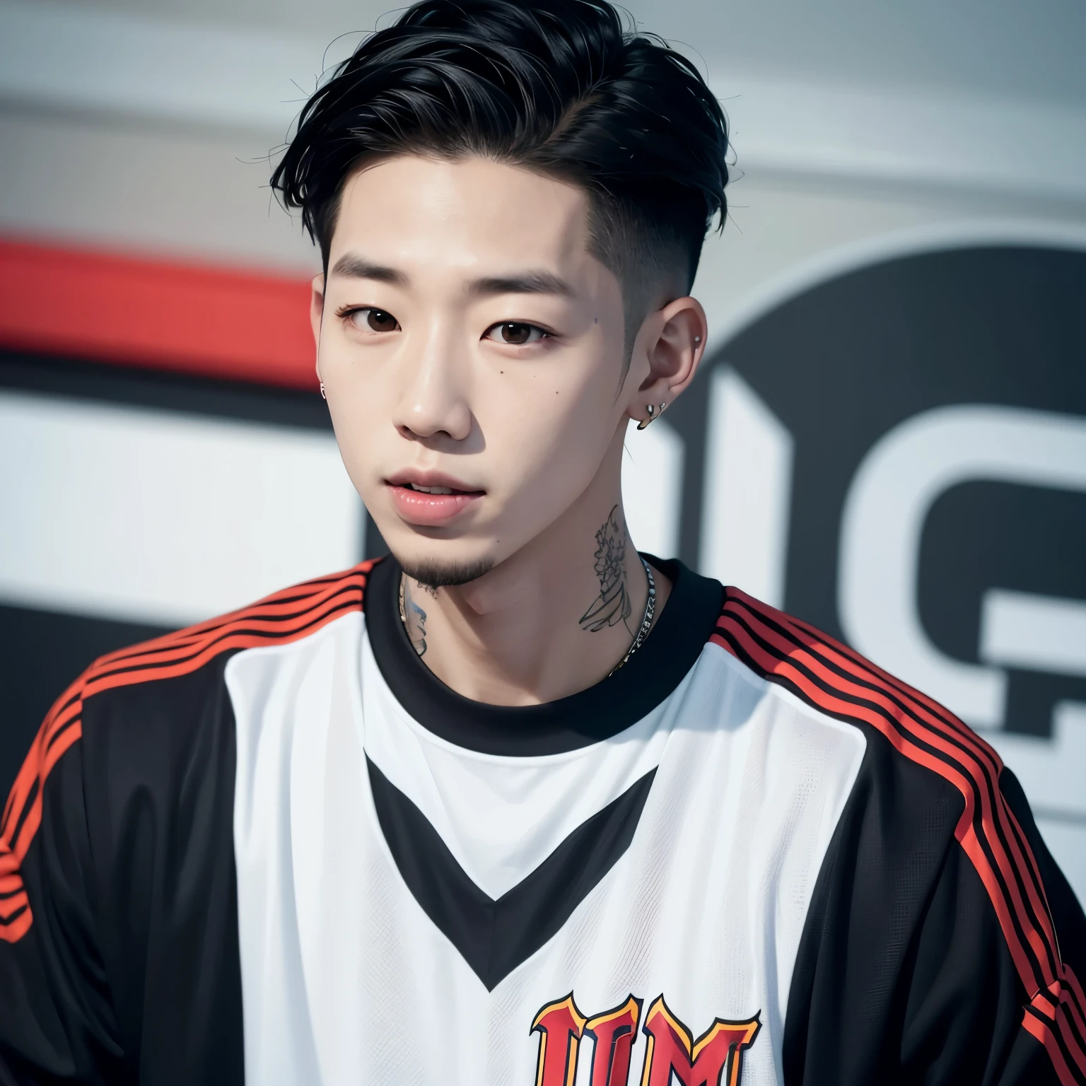 I want Jay Park's face with a team shirt in 4k quality