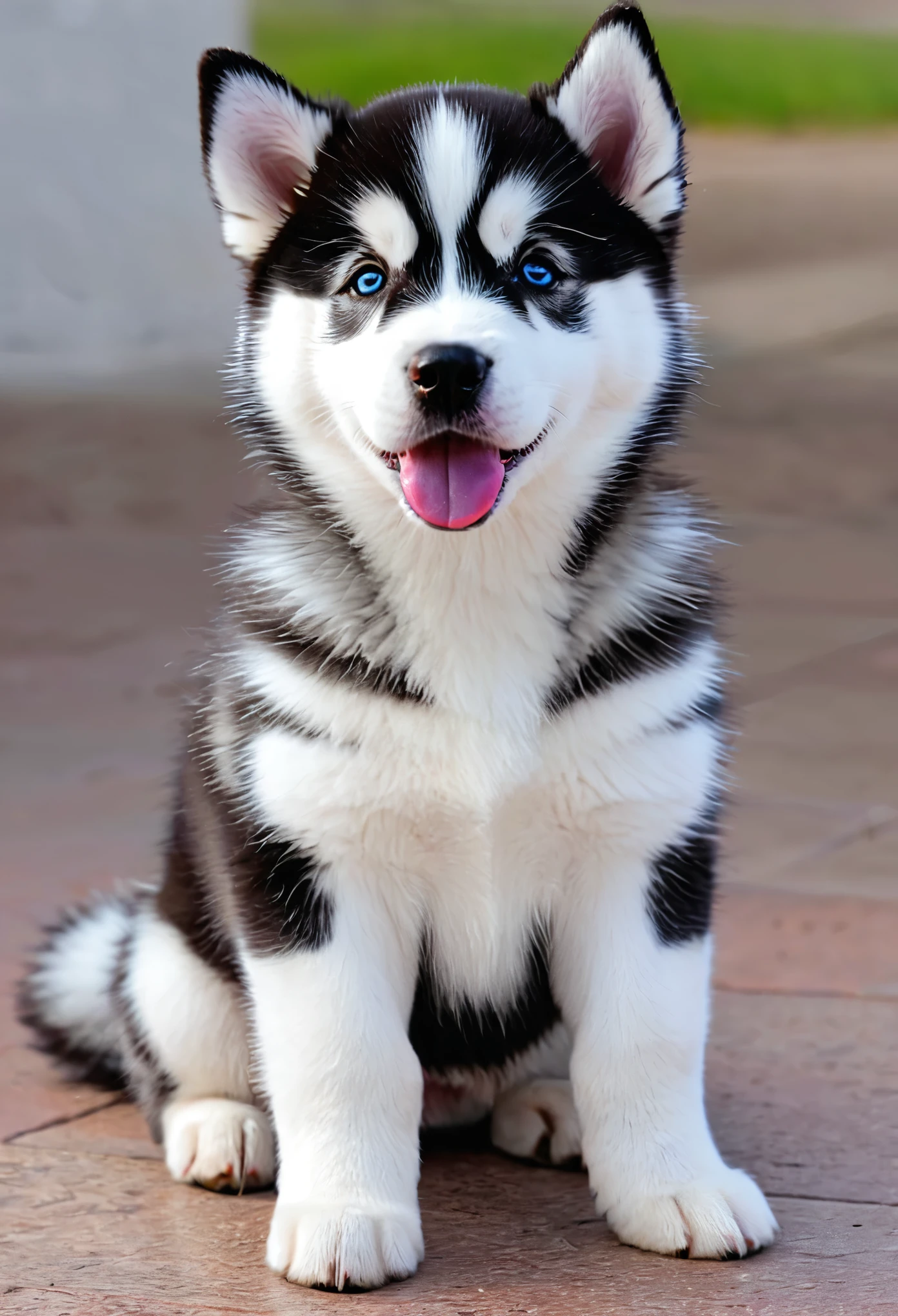 Perrito Husky parado en 2 patas animado