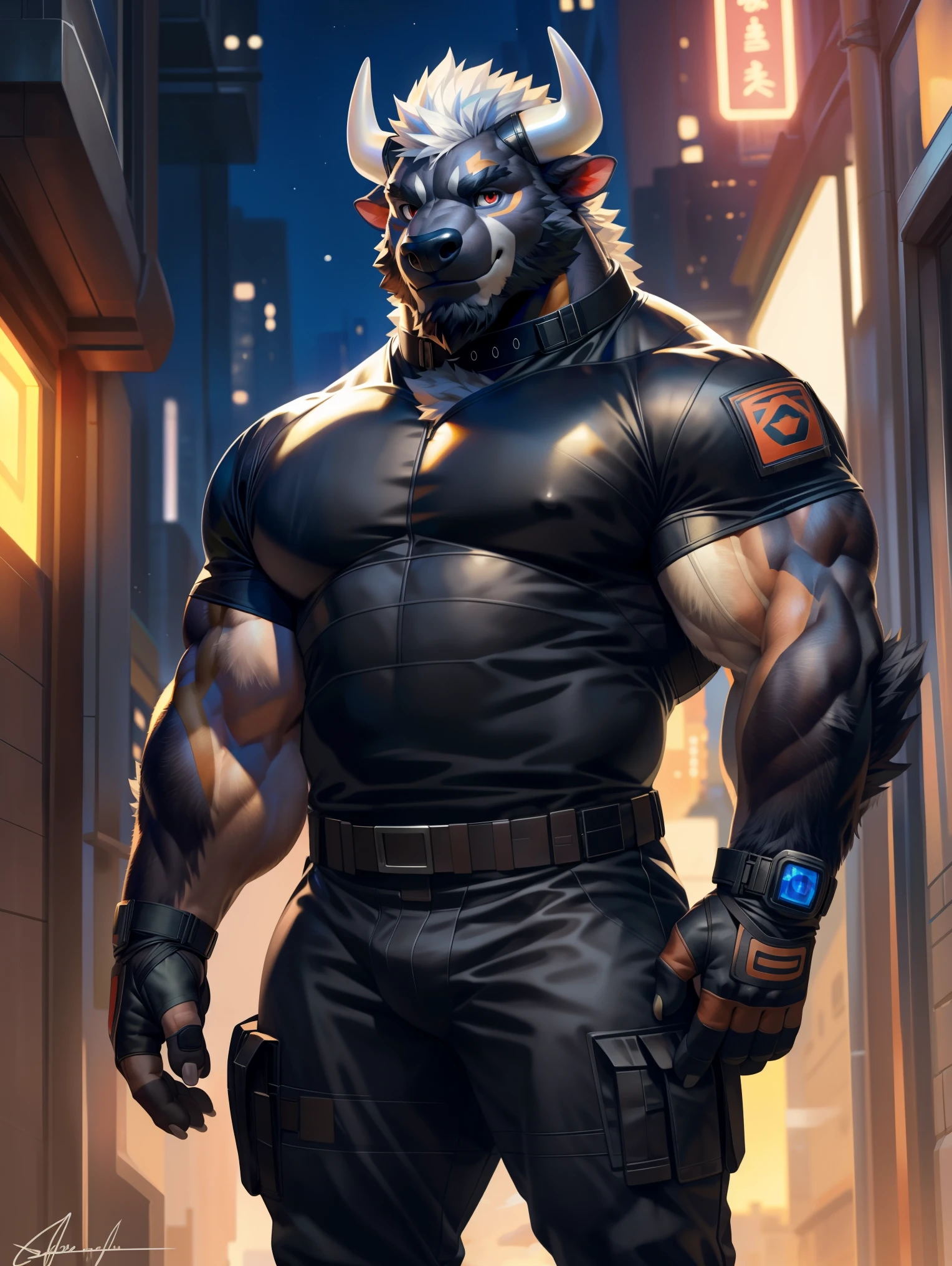 (Jackal), (german shepherd), big muscles, anthro, full body shot, ((((deep fur:1.5)))), ((((deep  body:1.5)))), (((open police jacket))), (((police badge))), (((((black police jacket:1.1)))), ((black police pants)), male, solo, adult, older, muscles, muscular male, (((night))), (alley background), ((muscular abs)), ((huge pecs)), ((nipples)), ((front)), high details, detailed muscles, detailed face, looking at viewer, (((angered serious face))), ((bodybuilder body)), muscular face, masculine face, manly, huge muscles, hunk, beefy by bruteandbrawn, by raccoon21, by darkgem, by personalami, by chunie, by kenket, (intricate, high detail, film photography, soft focus, RAW candid cinema, photorealism, realistic, photorealistic, analog style, subsurface scattering, masterpiece, best quality, ultra realistic, 8k)