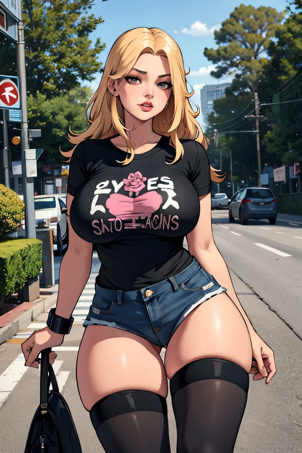 Stefanie in the road