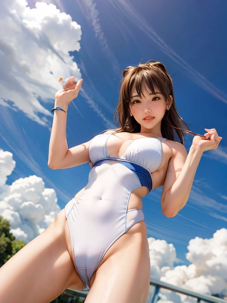 Three-point swimsuit，camel toe。