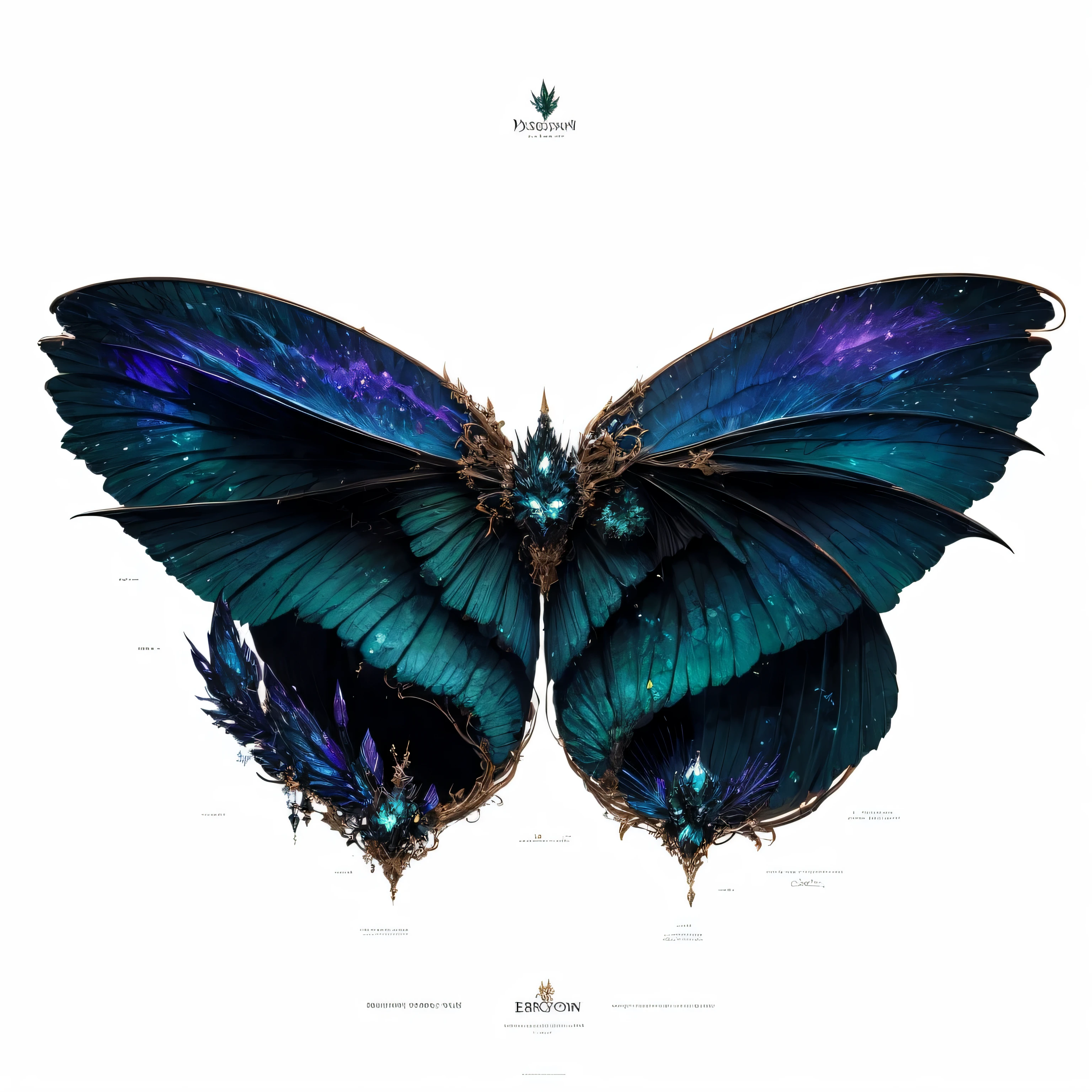 black dragon element，Dragon Wings，Succubus，dark green wings，
