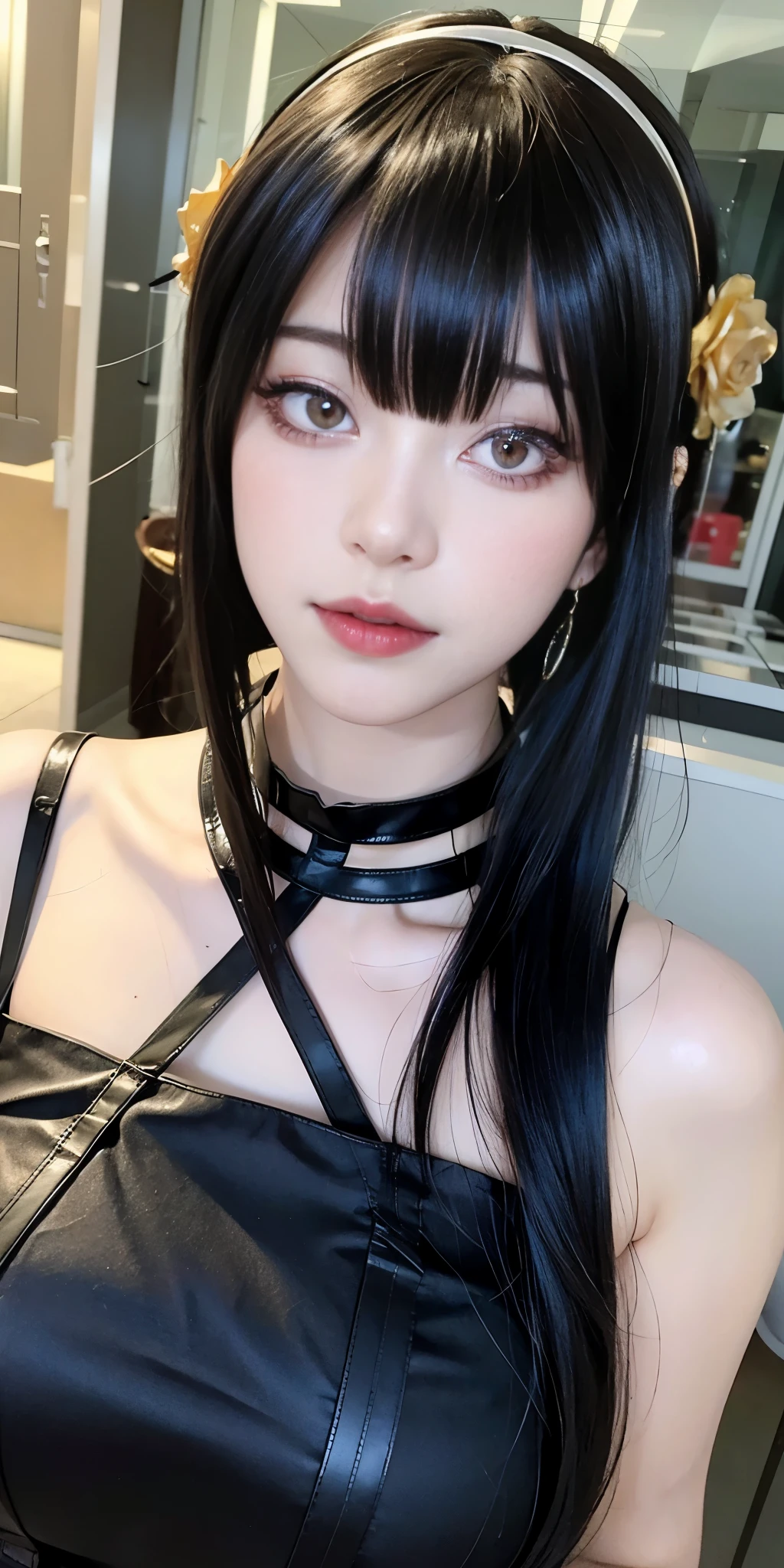 ulzzang-6500-v1.1,(raw photo:1.2),((photorealistic:1.4))best quality ,masterpiece, illustration, an extremely delicate and beautiful, extremely detailed ,CG ,unity ,8k wallpaper, Amazing, finely detail, masterpiece,best quality,official art,extremely detailed CG unity 8k wallpaper,absurdres, incredibly absurdres, huge filesize, ultra-detailed, highres, extremely detailed,beautiful detailed girl, extremely detailed eyes and face, beautiful detailed eyes,light on face,cinematic lighting,full body,full-body shot,1girl,see-through,outdoors, muscular, black dress, choker, hair accessory, earing,