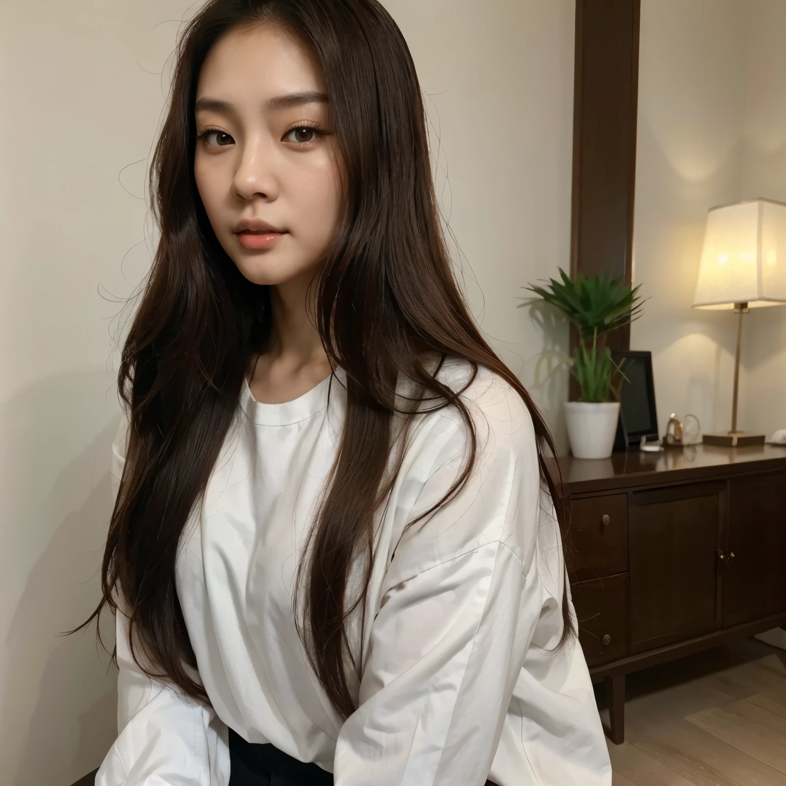 asian woman with long brown hair and white shirt, gorgeous young korean woman with fair skin showing all top of head, beautiful korean young woman, beautiful korean woman, beautiful asian woman, beautiful young asian woman, beautiful asian girl, asian girl with long hair, asian beautiful face, young asian woman, korean girl, korean woman, a young asian woman, young cute korean face