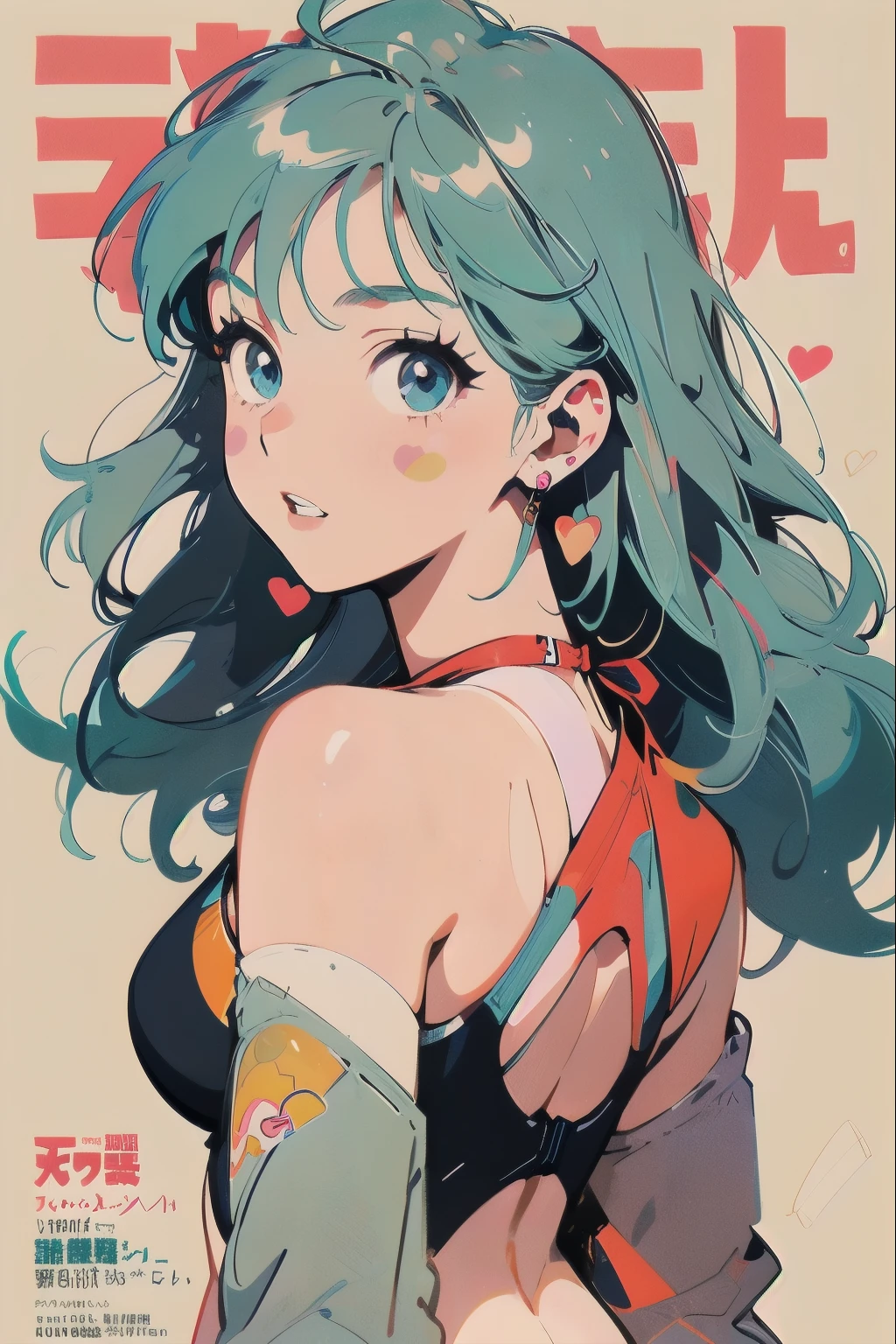 light blue hair, floating hair, light blue eyes, Light blue lashes, Beautiful Girls in Anime ,clean small surfaces, (magazine cover:1), ((From the back:1.3))、((Emphasis on lips)), (Lots of stickers:1.5), 1 cute girl, highest quality、ウルトラ - High resolution、High resolution、Detailed CG、8k unit wallpaper、、fine and beautiful eyes, (((さまざまな種類のカラフルな超光沢のあるラテックスswimsuit)))、(shiny body,:1.5)、((swimsuit, long socks、tech sneakers))、big breasts、blush, full of embarrassment、(Ahegao:1.5, stick out tongue), ((portrait))
