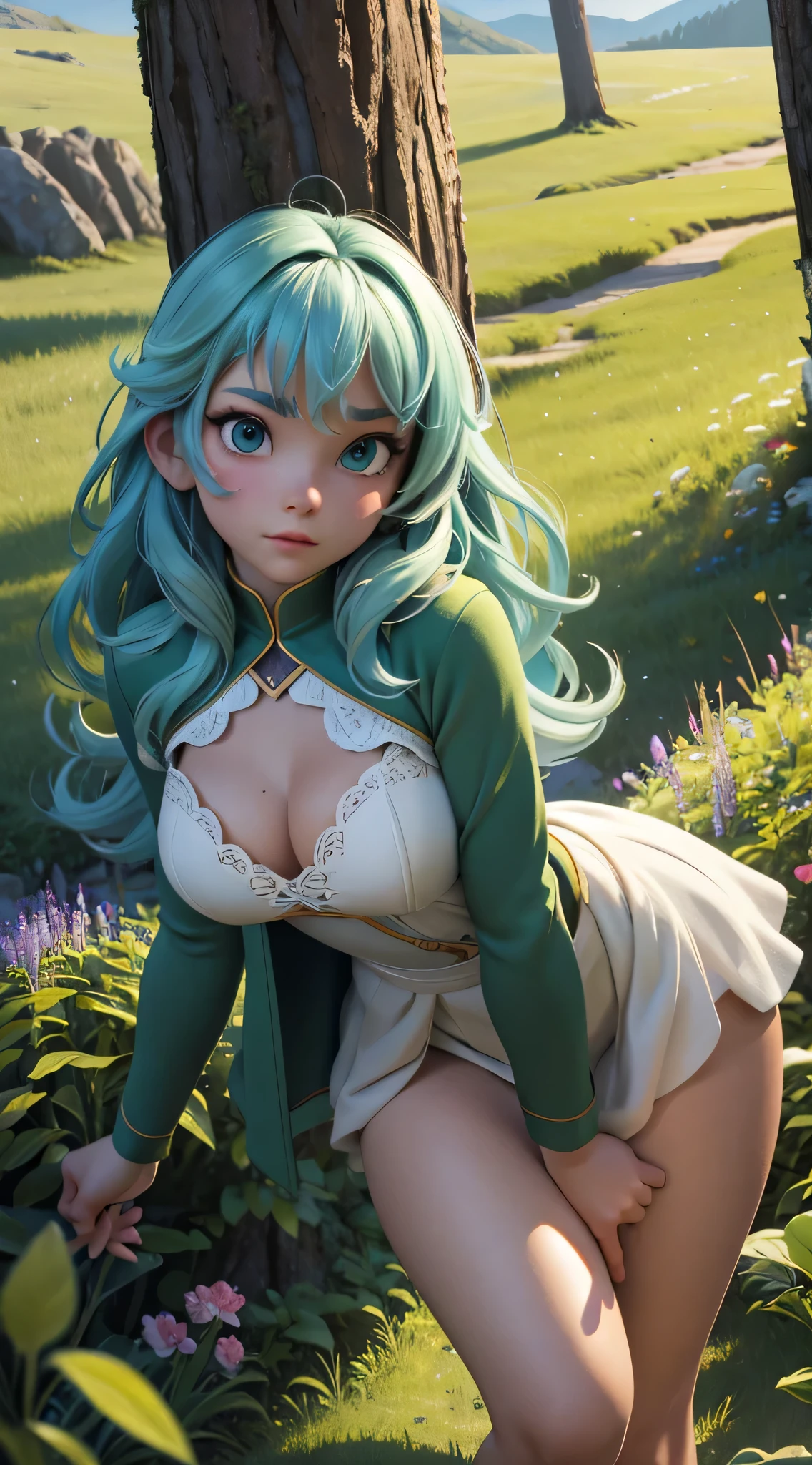 In a green meadow is a girl who leads a group of knights.
BREAK
With a brave expression, guides them to their destination.
BREAK
Behind her, A green forest extends and beyond that, Mountains rise in the distance.
BREAK
The most suitable effect for this scene would be a watercolor painting technique to capture the softness of the meadow and the fluidity of movement.. ,((detailed)), ((high quality)),((well structured)),((anatomically correct)),((good composition)), ((good perspective)),((masterpiece)), ( ( detailed outline)),((extremely detailed)),((digital art)), digital illustration, ((well-proportioned bodies)), high resolution, high definition, full definition, full resolution, detailed face, 4k,HD, Sharp,perfect,depth,with depth,sharp focus,Depth of field