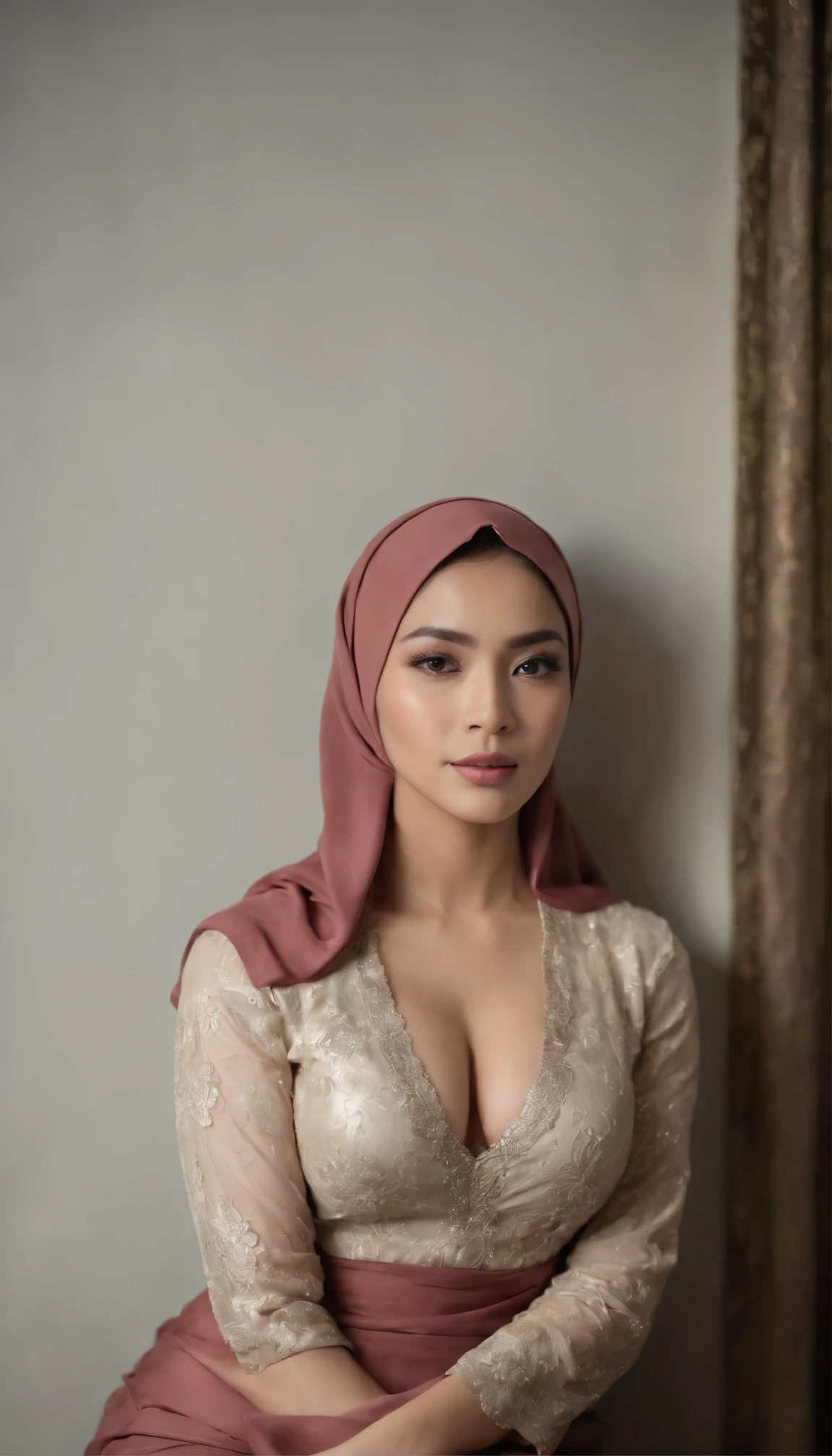 52 years Old, ((Sugar Mama)), ((Beauty Hijab Indonesian Mature woman)), ((Sensual lips)), wet Oily Tanlined through, Droopiest Massive Large , 196 Inches , Tank Top, Fitness Pants, ((Nailing Polish)), Face full of Make up, Full body, Realistic Detailed Perfect abs, at Gym, Dark light, at Day time, Standing. (((Wearing strapless bra floral pattern)))