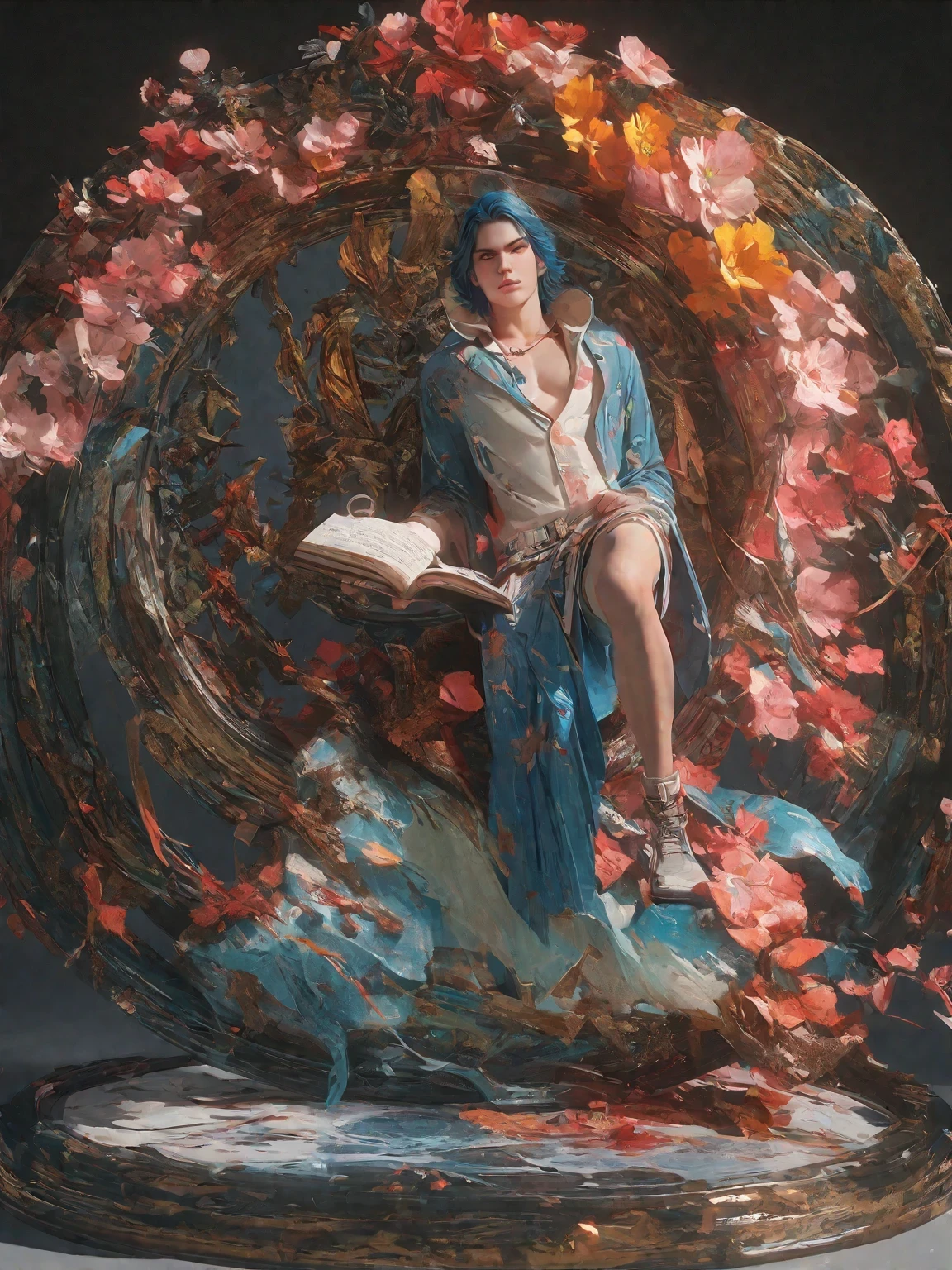 diy13,Highest quality, ultra-high definition, masterpieces, 8k, realistic, anime styled, 3d render,a close up of a person writing a book , jc leyendecker and sachin teng, james jean and wlop, james jean and peter mohrbacher, alphonse mucha and rossdraws, sachin teng, james jean marc simonetti, artgerm and james jean, in the art style of mohrbacher